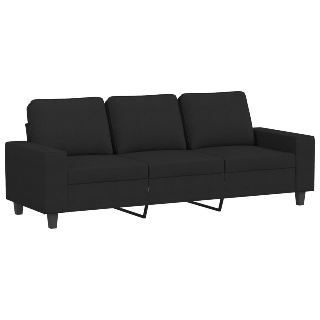 vidaXL Sofa 3-Sitzer-Sofa mit Hocker Schwarz günstig online kaufen