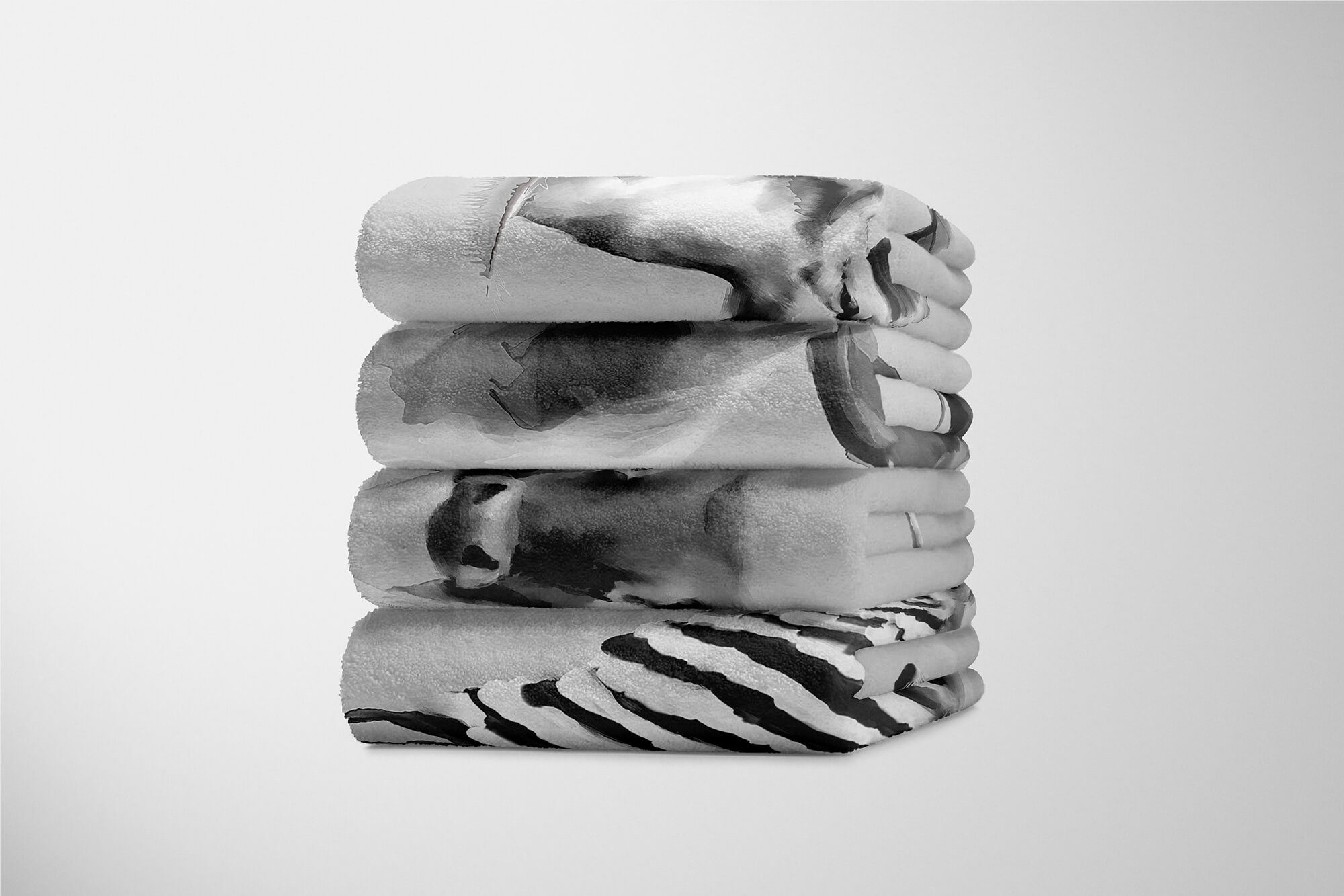 Sinus Art Handtücher Handtuch Strandhandtuch Saunatuch Kuscheldecke Grau Kuh Bulle Motiv, Baumwolle-Polyester-Mix (1-St), Handtuch