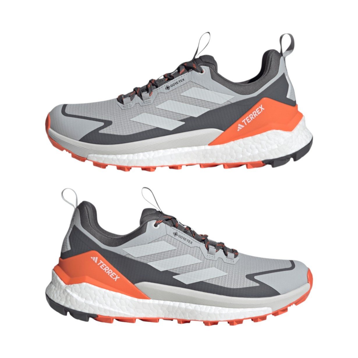 adidas Performance Terrex Free Hiker 2.0 GTX (Speed-Hiking, wasserdicht) grau/orange Wanderschuh – Bild 4 von 5