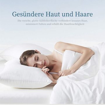 Kissenbezug 2 Stück kühlend Kissenbezug für Sommer, 100% Baumwolle, Q-Max>0.4, Elegear (2 Stück), 40 x 80cm Superweicher Kopfkissenbezug, uni, waschbar