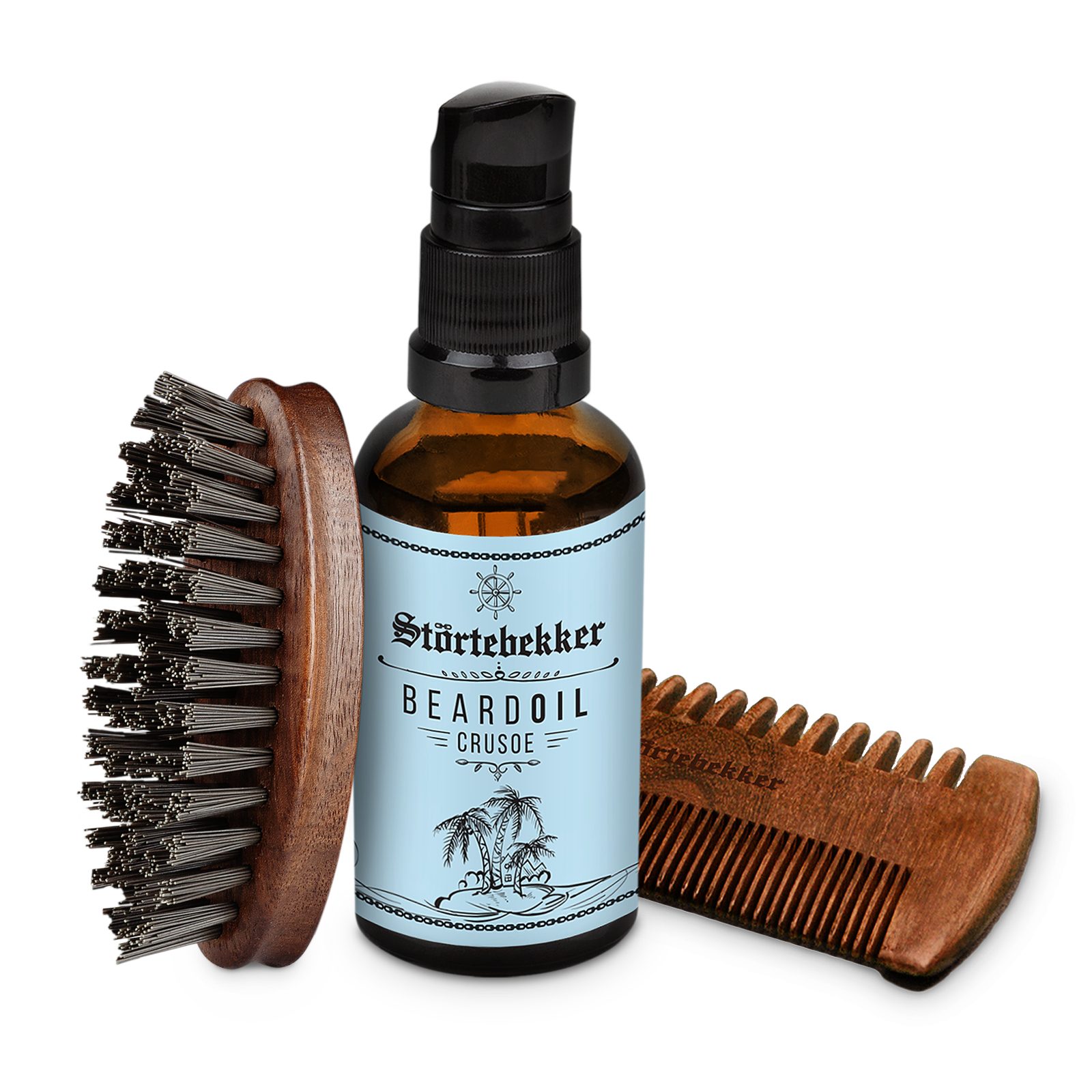 Störtebekker Bartpflege-Set - Für die tägliche Bartpflege - Bartöl, Bartbürste & Bartkamm, herrlicher Duft & einfache Anwendung