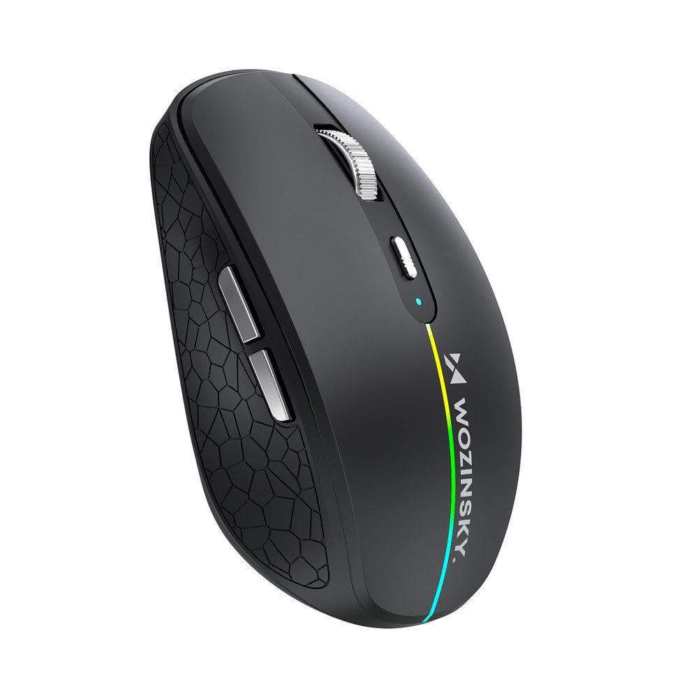 Wozinsky Funkmaus Büromaus Ergonomiemaus Maus (Bluetooth, Funk, RGB-Beleuchtung, 6 Tasten, Akku, Bluetooth & Funk)