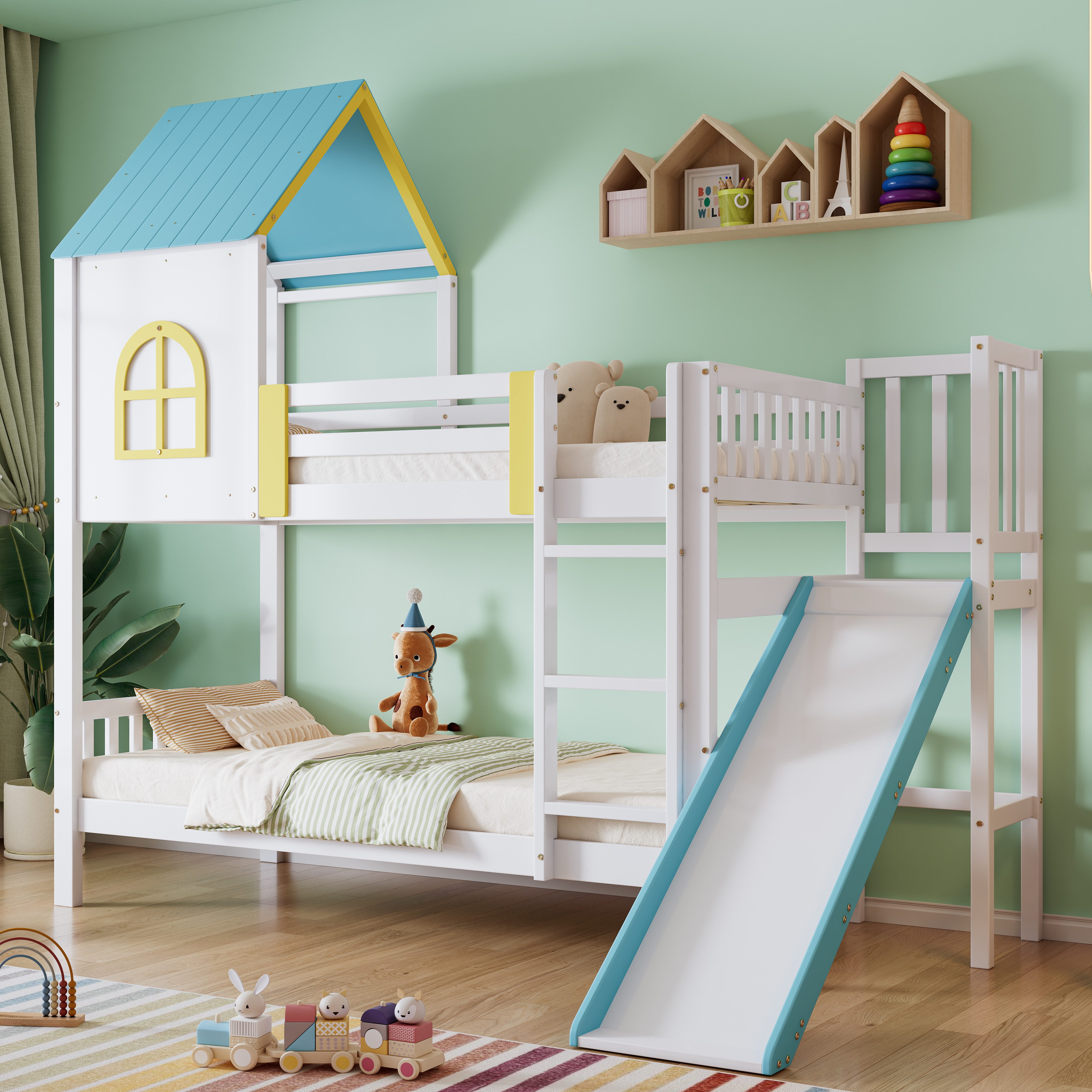 Flieks Etagenbett, Hausbett Kinderbett 90x200cm mit günstig online kaufen