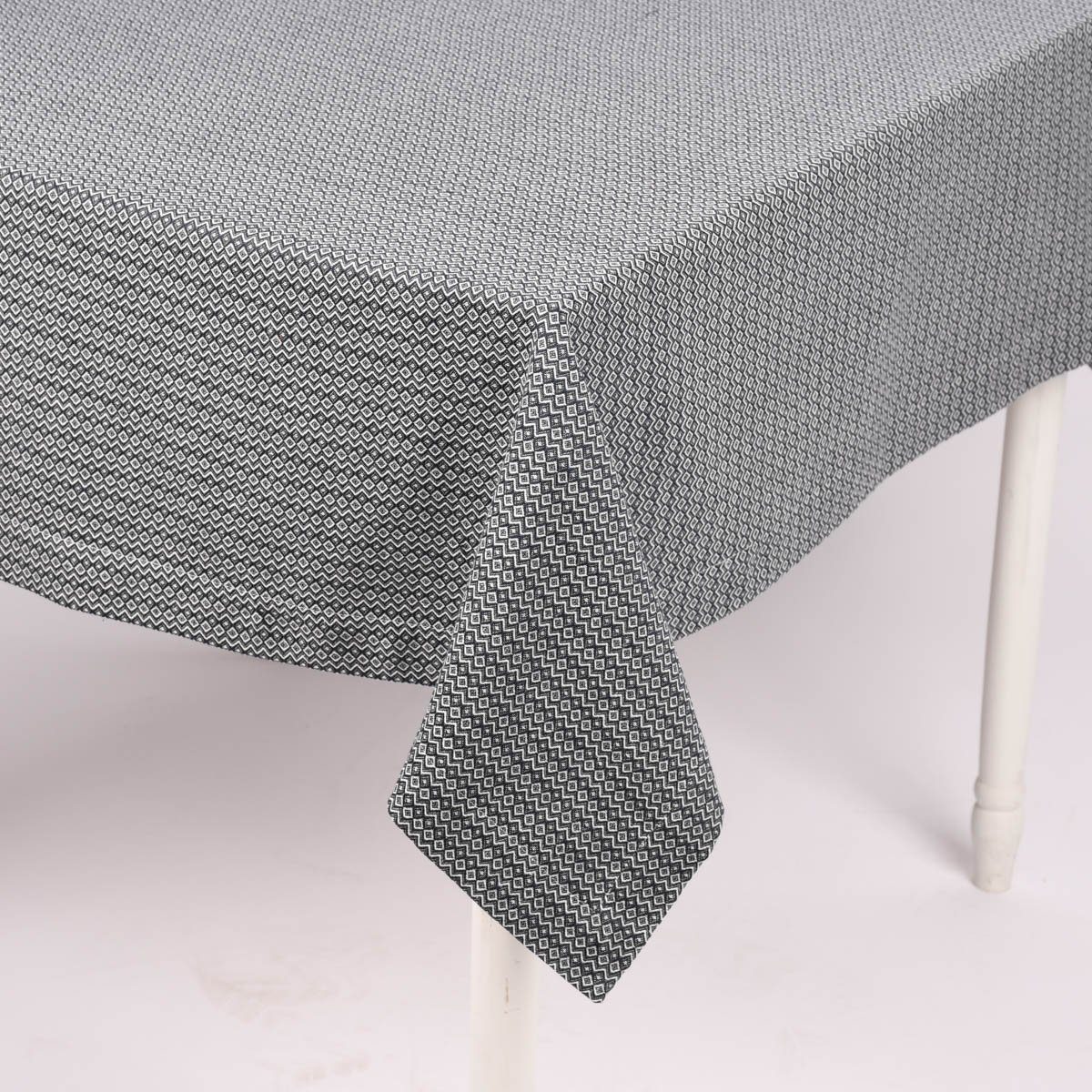 SCHÖNER LEBEN. Tischdecke Linen & More Tischdecke Summer Wave gemustert geom. blau weiß 140x250c, Kuvertsaum