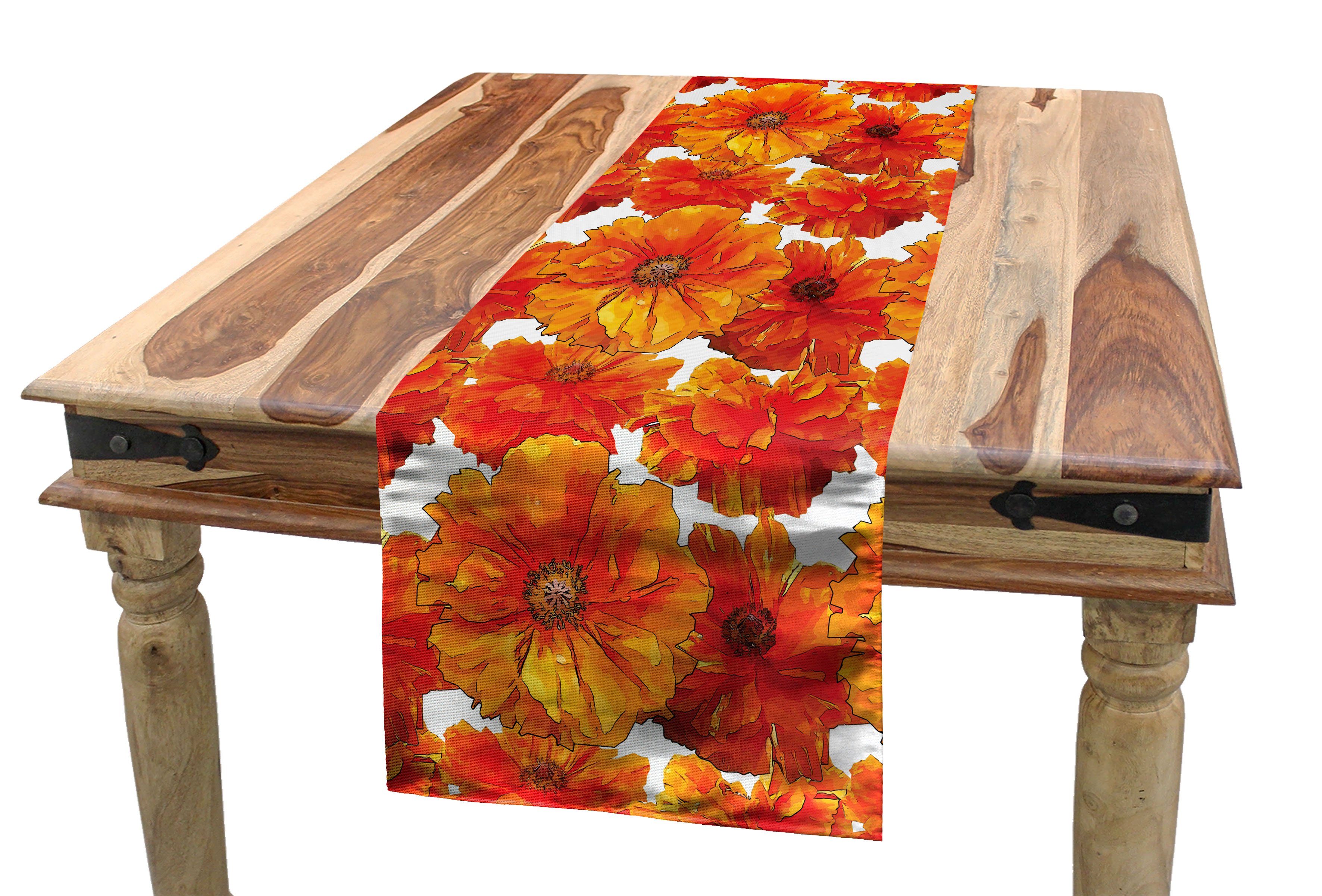 Tischläufer Tischläufer, Küche Dekorativer Mohn Esszimmer Rechteckiger Abakuhaus Handfarben-Stil-Blüten