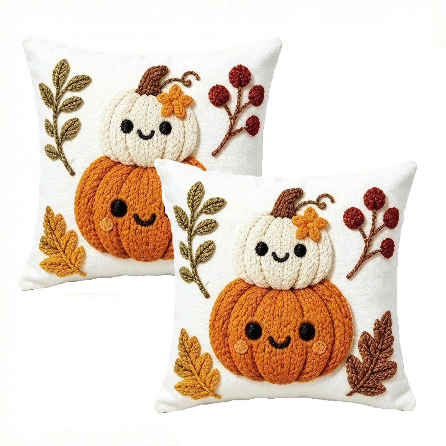 Sorvyzxn Kissenhüllen 2/4er-Set Halloween-Kissenbezüge mit 2D-Flachdruck, (2 Stück)