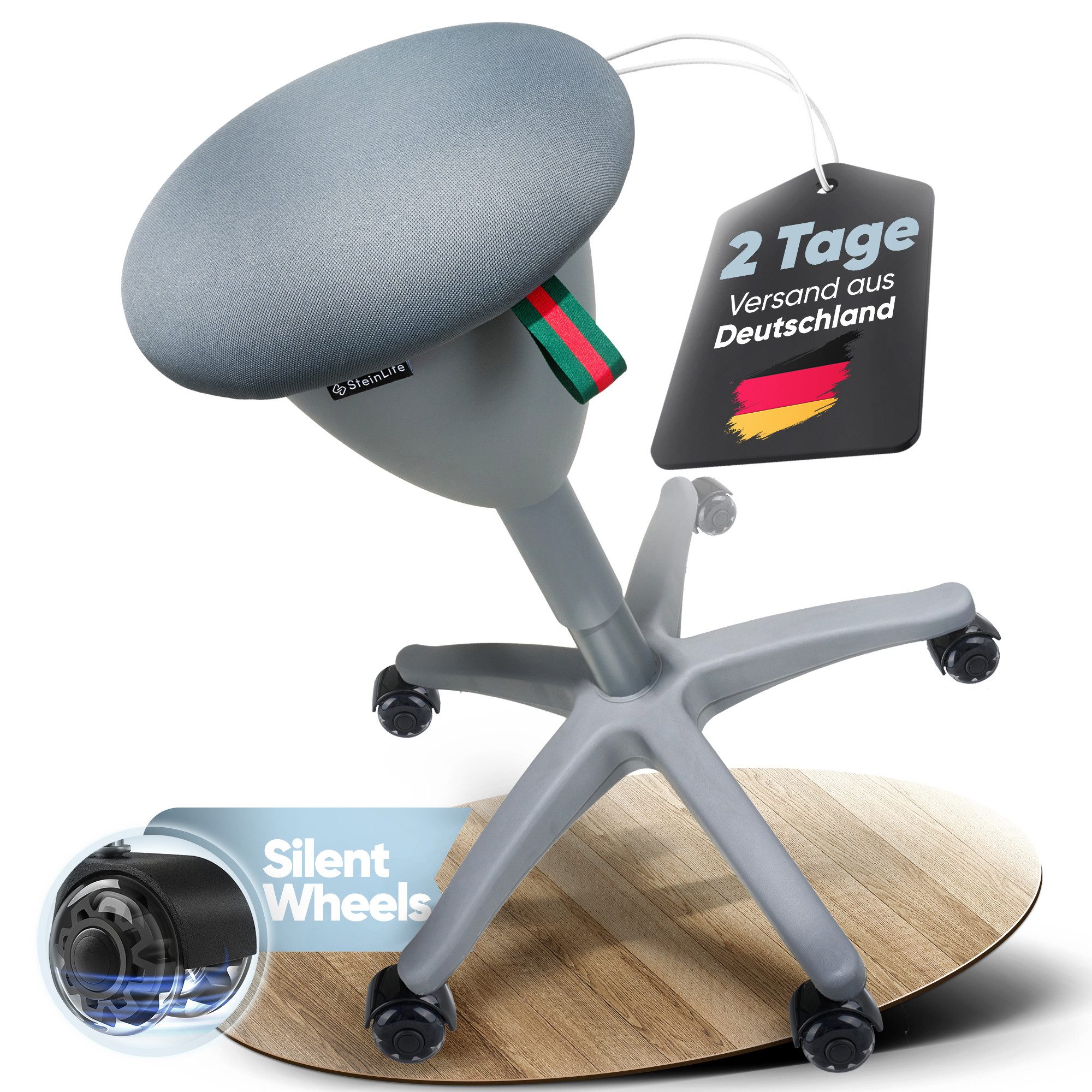 Steinlife Arbeitshocker Ergonomischer Bürohocker [Aktives Sitzen, Gesunde H günstig online kaufen