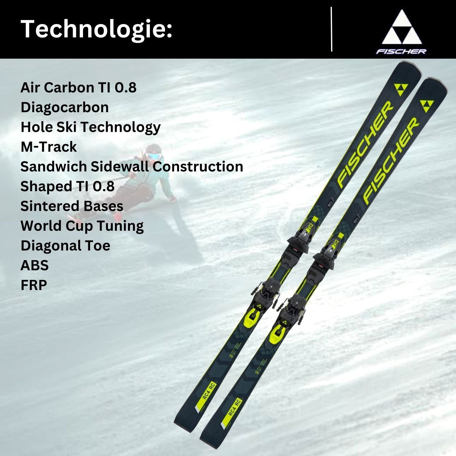 Fischer Sports Ski, RC4 Z12 Bindung Worldcup RC + Fischer Z3,5-12 MT 2024 Ski RC4