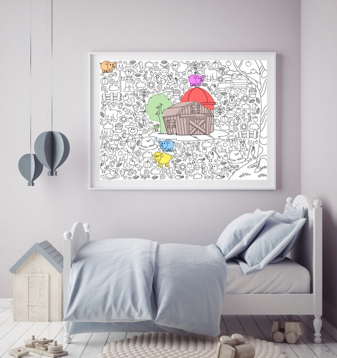 Kidsclub & Co. Malvorlage Ausmalposter "Farm" - Malen & Kreativität für Kinder