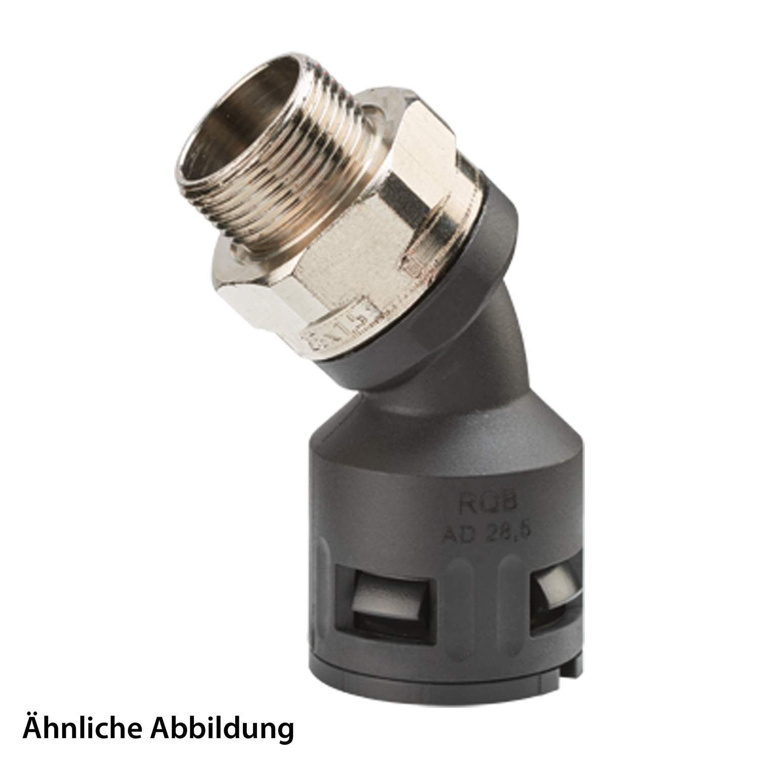 Flexa Schlauchverschraubung Titel:RQBK45DR-M Schnellverschraubung 45 Grad Bogen Gewinde M25x1,5 f