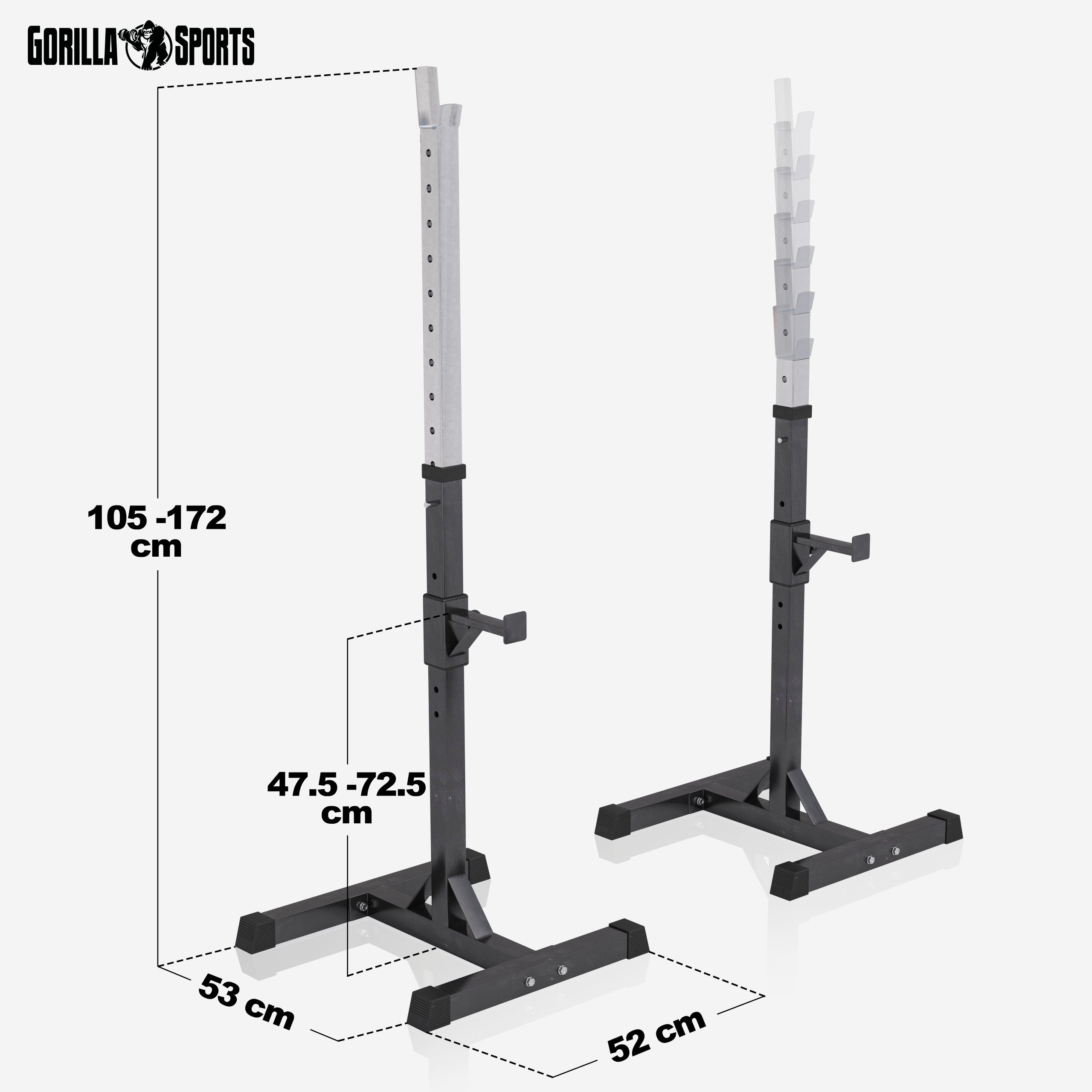 GORILLA SPORTS Hantelbank 100kg Gewichten, Verstellbar - Kraftstation, Hantelset, Trainingsbank, (1-tlg)