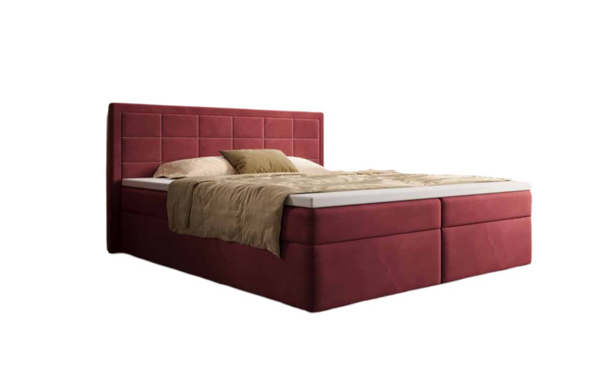Luxusbetten24 Boxspringbett Athina Samt, mit Stauraum