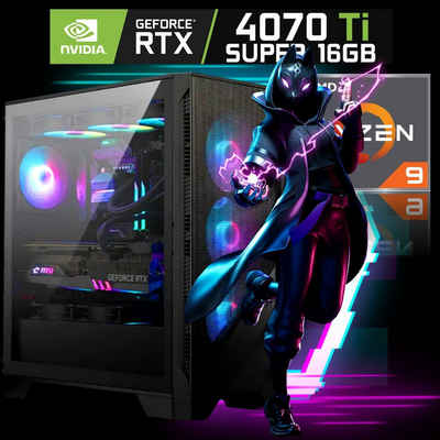 Meinpc 5900X RTX 4070 Ti 16G Gaming-PC (AMD Ryzen 9 5900X, Nvidia Geforce® RTX 4070 Ti Super 16GB, 32 GB RAM, 1000 GB SSD, Wasserkühlung, Wasserkühlung, RGB, Gaming, Gamer, Ryzen 9, RTX 4070 Ti Super)