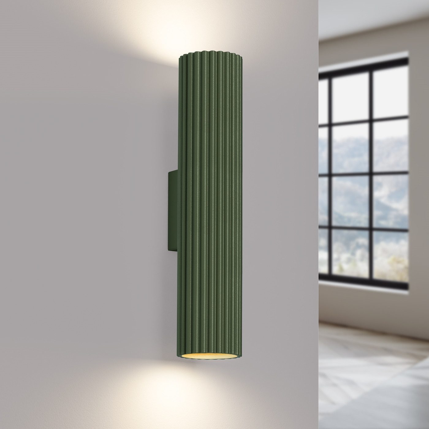 SOLLUX lighting Wandleuchte Wandleuchte Karbon 30 Olivgrün, Nicht enthalten