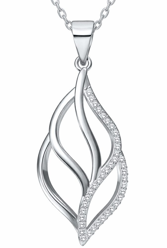 Limana Kette mit Anhänger 925 Silber Silberkette mit Zirkonia elegantes Design für Damen (Schmuck inkl. Dose), Geschenk Ehefrau Frauen Mutter Geburtstag Muttertag Weihnachten