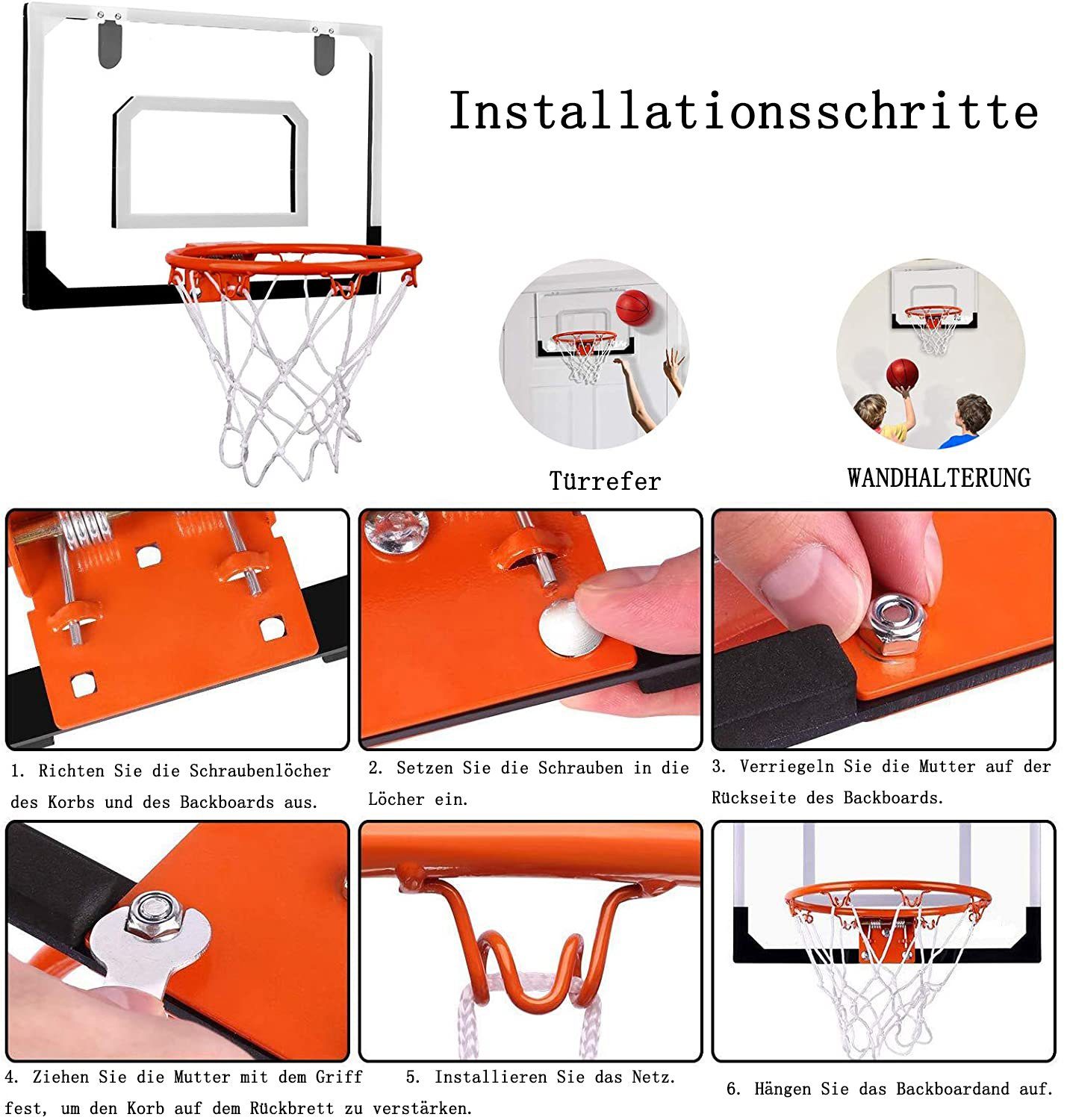GelldG Basketballkorb Mini Basketballkorb für und Zimmer Tür Kinder für (2-St) Erwachsene Hängen