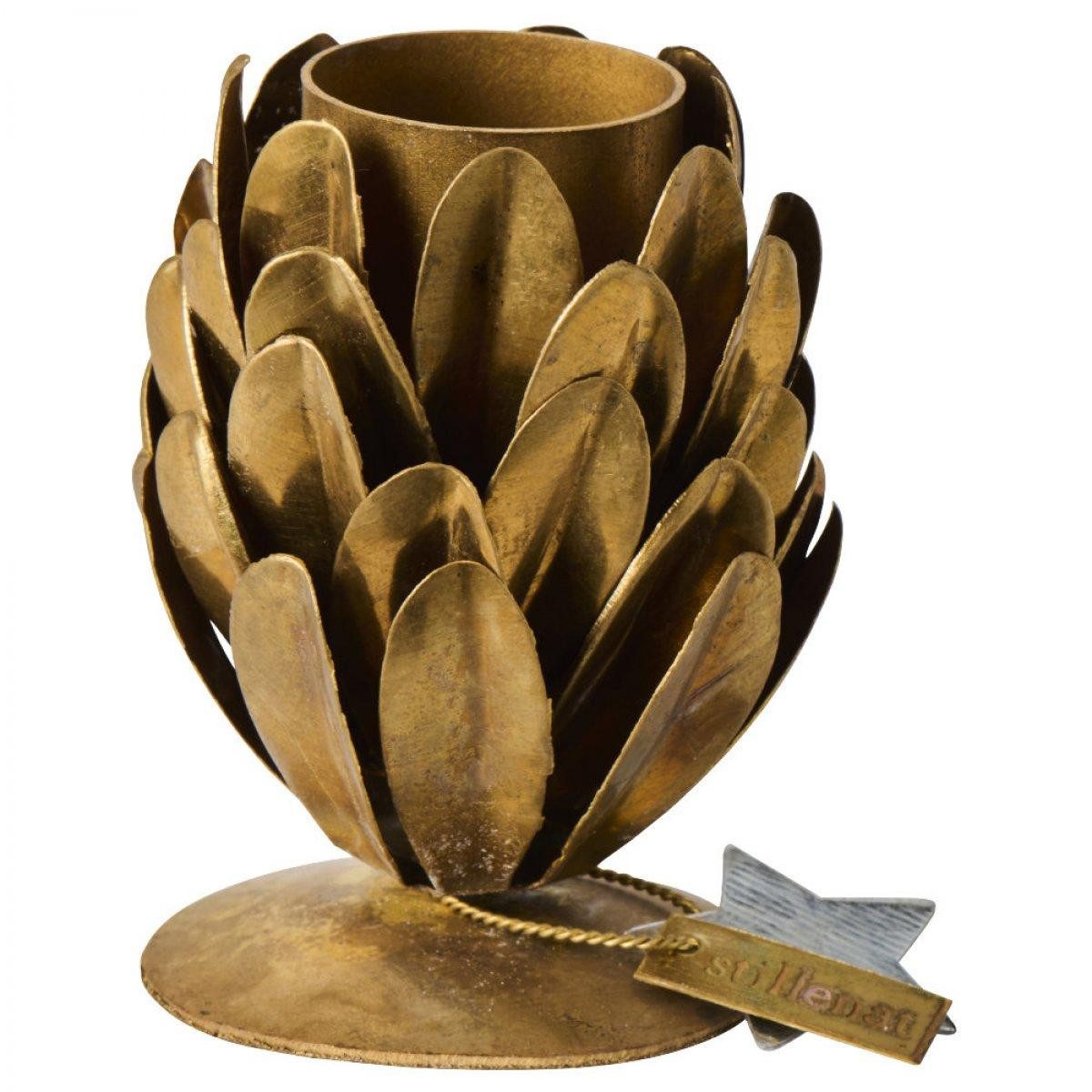 Ib Laursen Windlicht Ib Laursen Kerzenhalter Zapfen Gloria Gold (6x4cm) günstig online kaufen