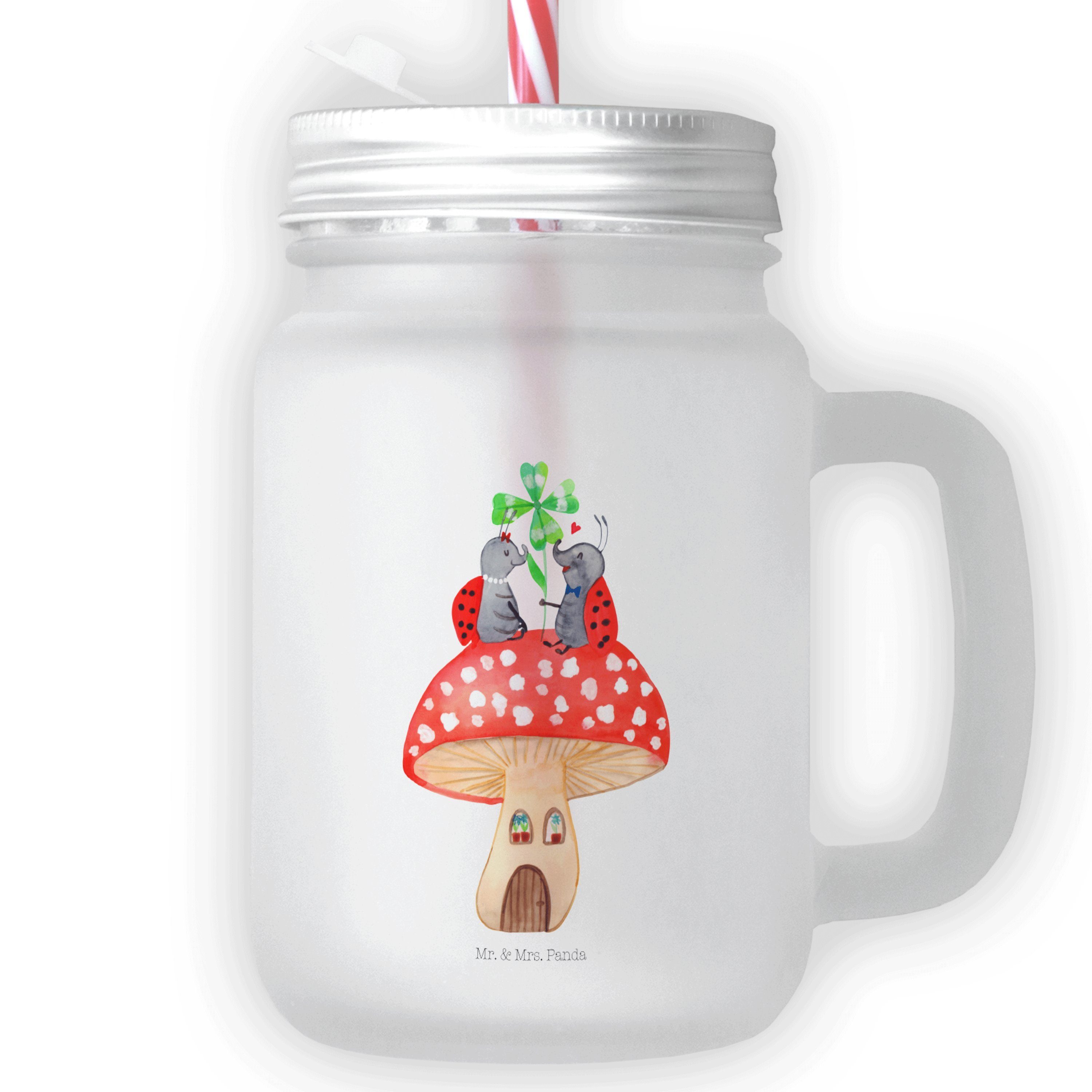 Mr. & Mrs. Panda Cocktailglas Marienkäfer Fliegenpilz Transparent