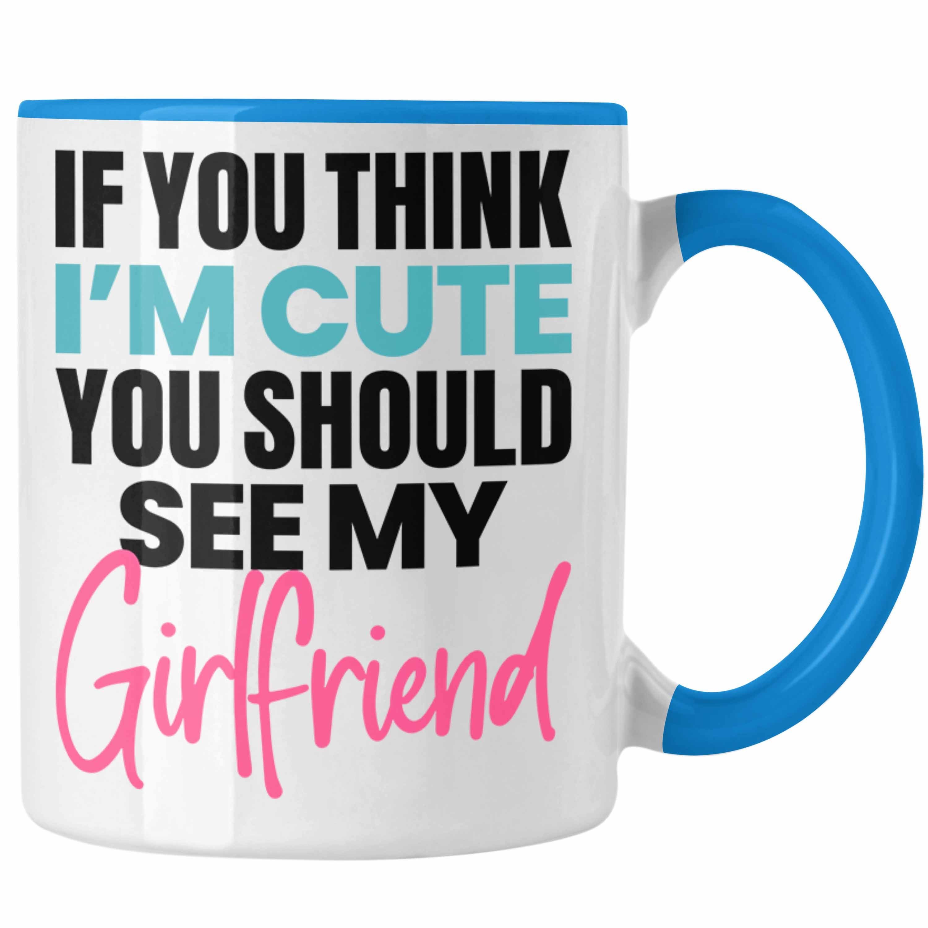 Trendation Tasse Boyfriend Tasse Geschenk für Freund Beziehung Eifersüchtig Geschenkide Blau