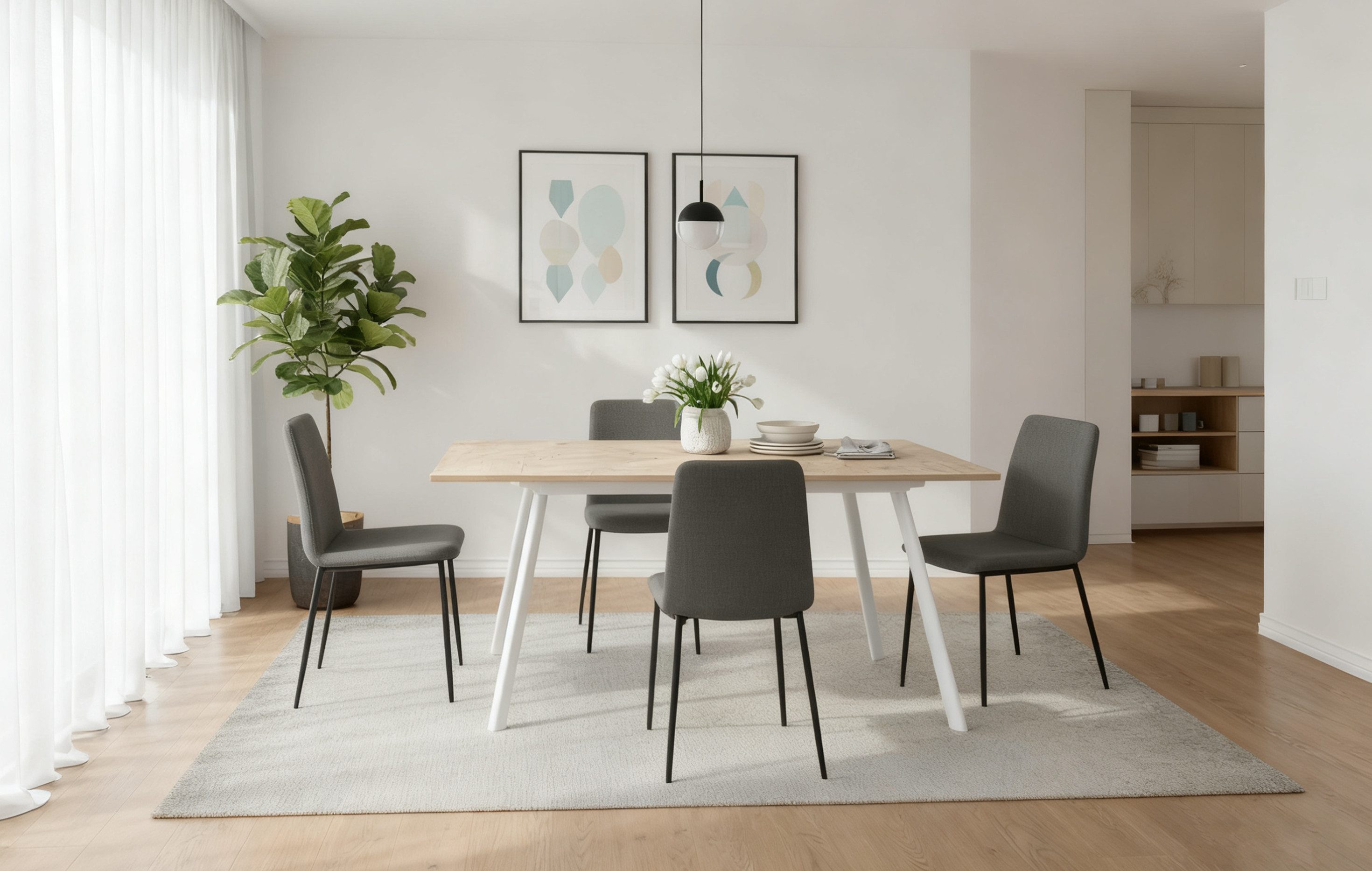 B&D home Esstisch MARA, Metall oder Holzgestell, ausziehbar 120-160cm, 4-6 Personen