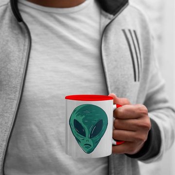 Trendation Tasse Trendation - Alien Tasse Geschenk Außerirdische Geschenkidee Grafik UFO Tasse
