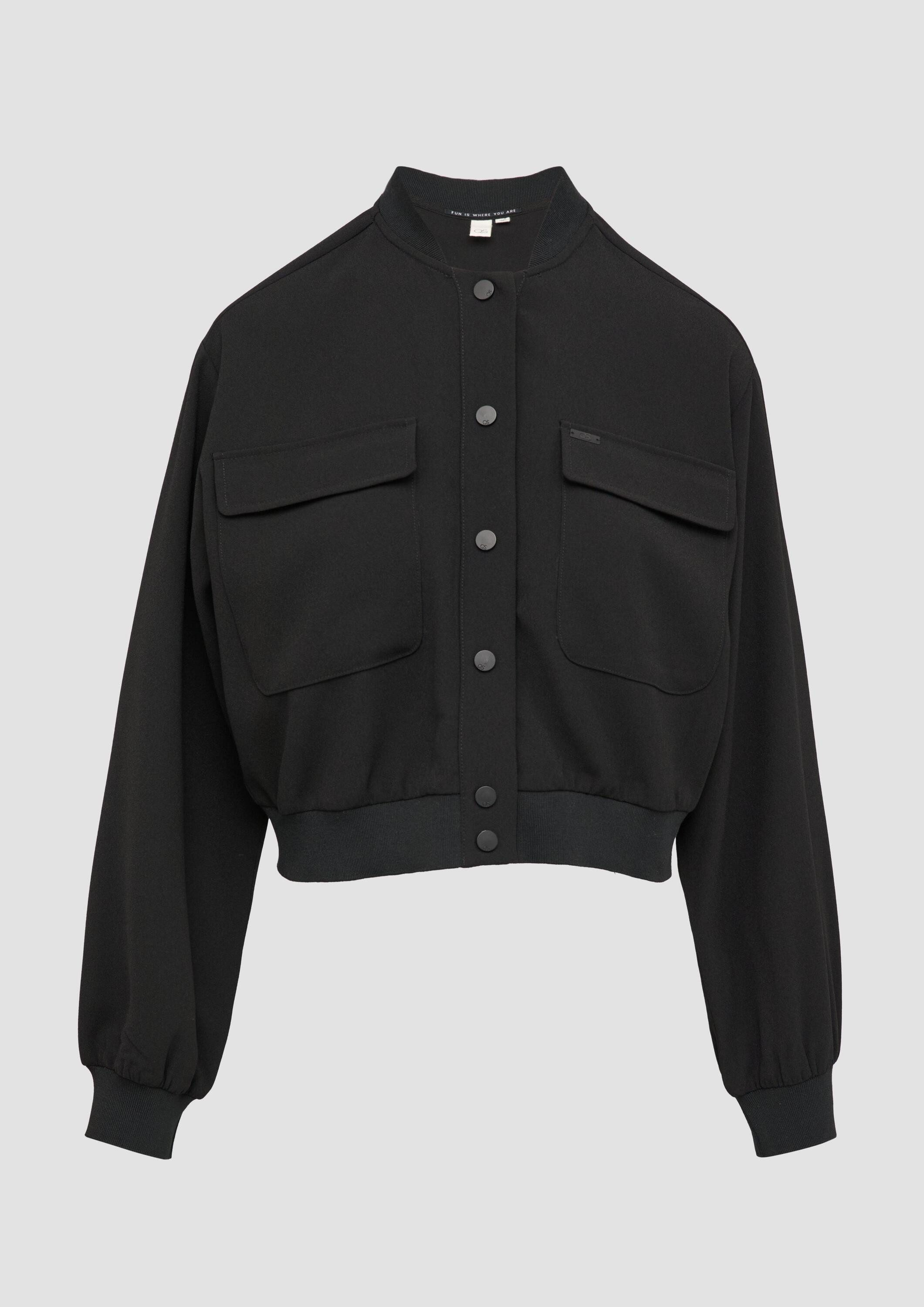 QS Langarmbluse Bluse Verkürzte Blusenjacke im Blousonstyle