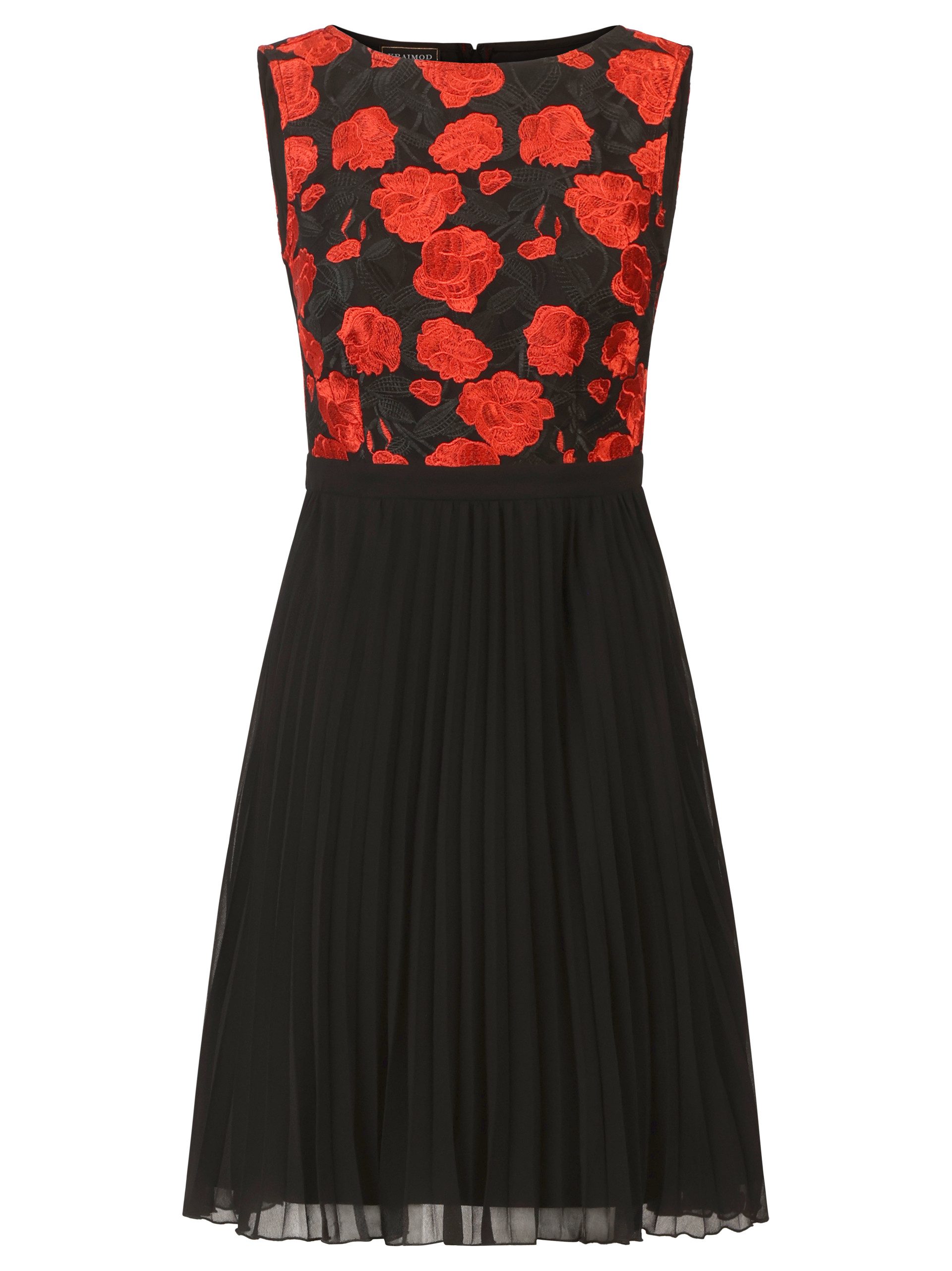 Kraimod Cocktailkleid mit Stickerei und Plisseerock