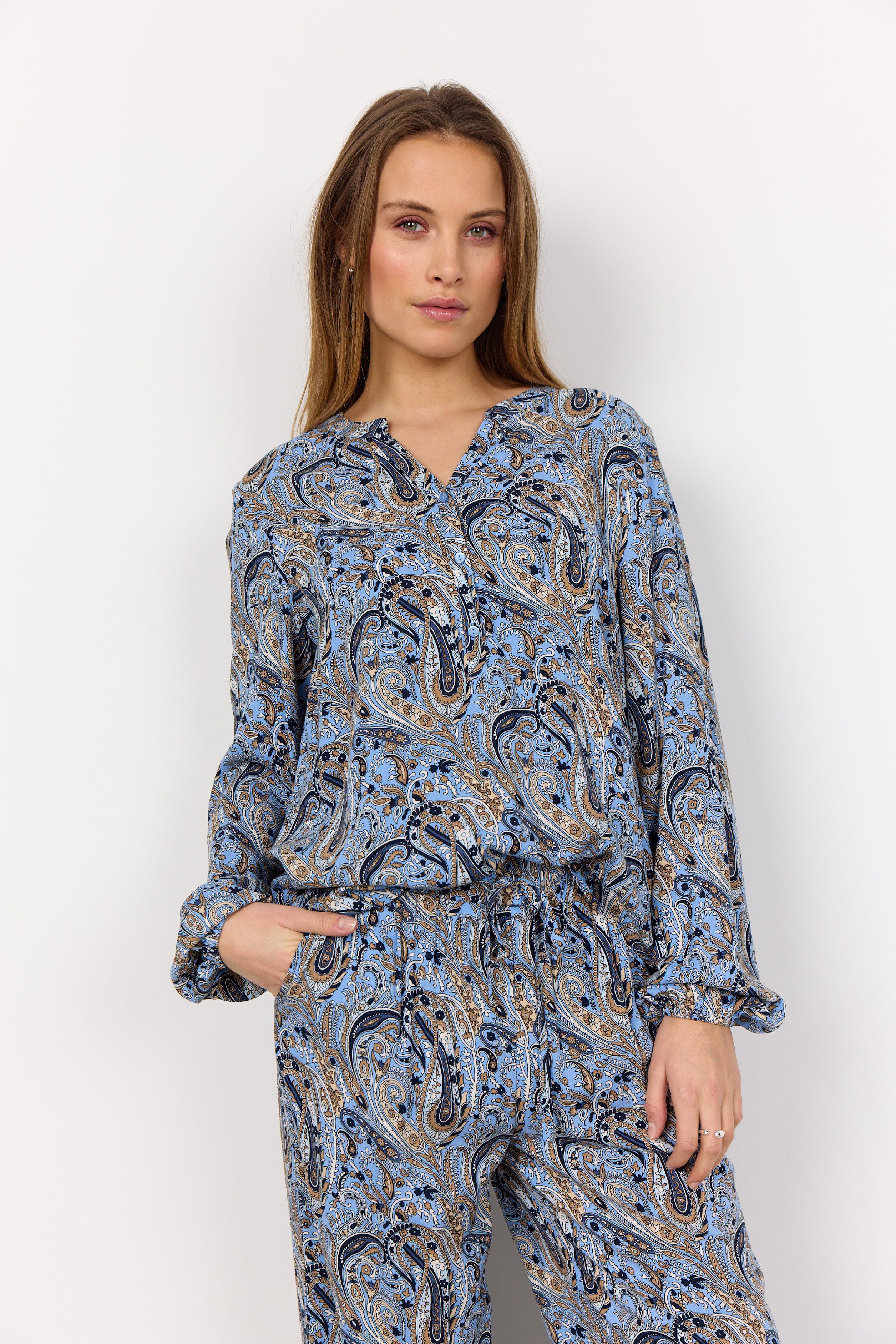 Klassische Bluse Soyaconcept Bluse SC-Pianna in Air Blue