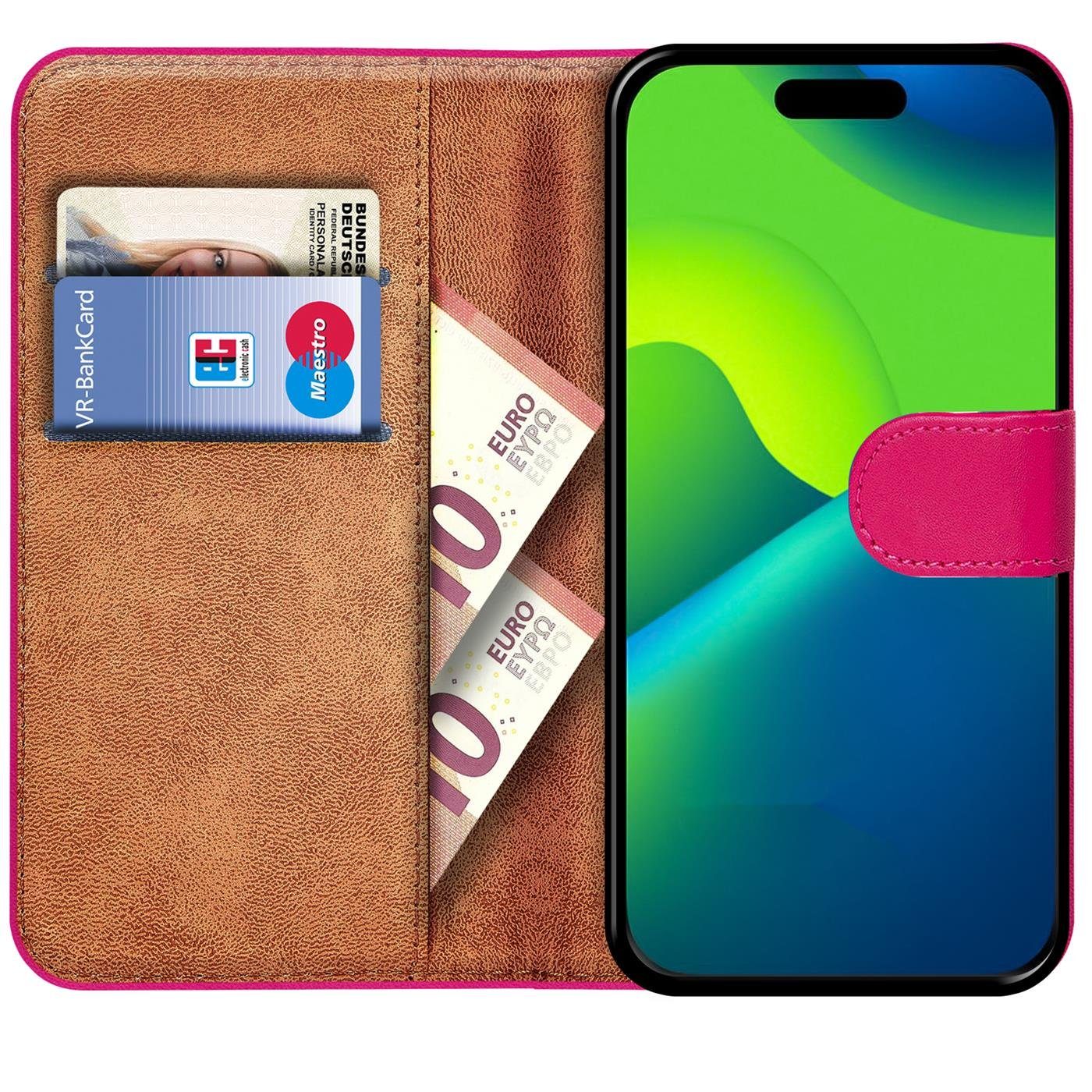 CoolGadget Handyhülle Wallet Klapp Tasche Book Case für Apple iPhone 16 Plus 6,7 Zoll, Hülle Klapphülle Flip Cover Etui Schutzhülle