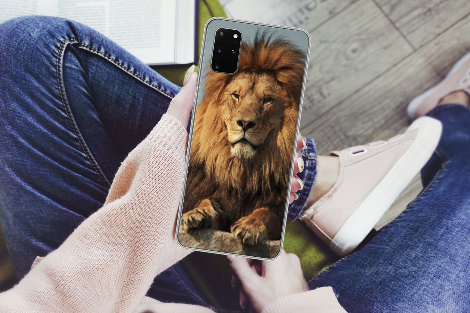 MuchoWow Handyhülle für Samsung Galaxy S20 Plus Löwe - Felsen - Porträt, Phone Case, Silikon, Schutzhülle Dünn