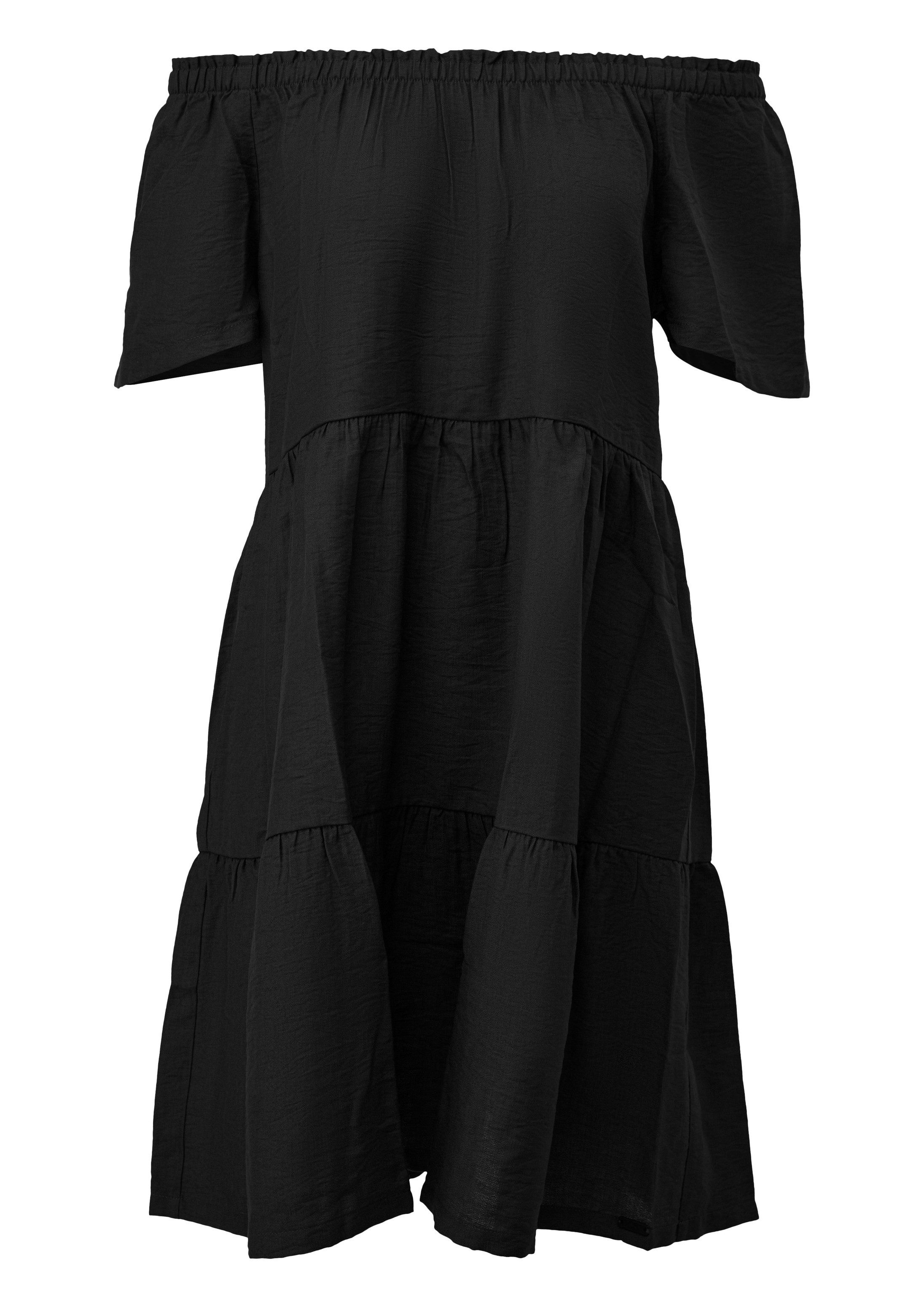 QS Minikleid Kleid Viskosemix-Kleid mit Carmenausschnitt – Bild 2 von 5