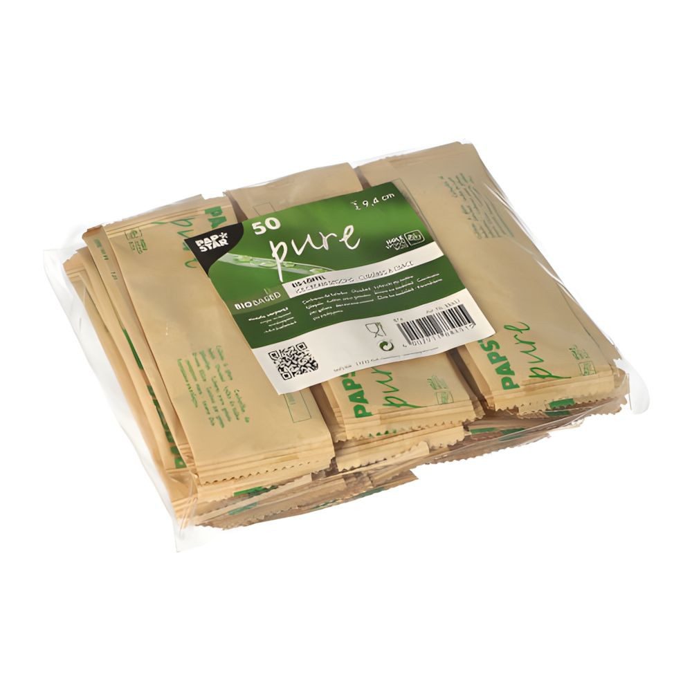 PAPSTAR Einweglöffel Eislöffel, Holz pure 9,4 cm einzeln verpackt in Papierbeutel 500 Stk