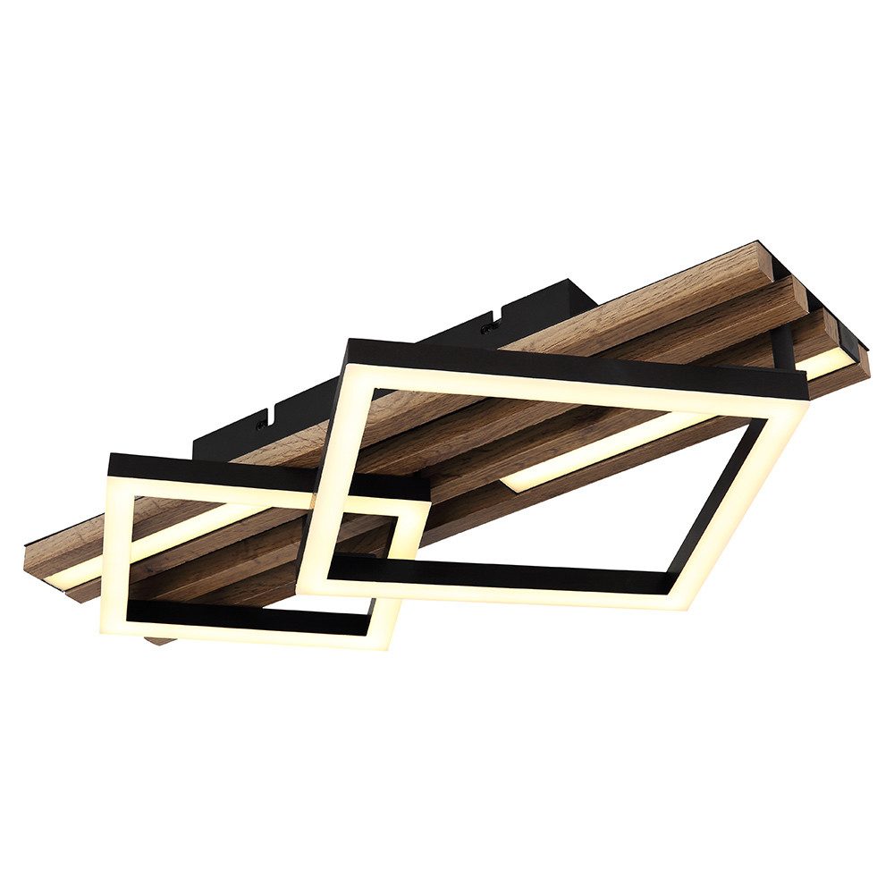 GLOBO LIGHTING LED Deckenleuchte, LED-Leuchtmittel fest verbaut, Warmweiß, Deckenleuchte Deckenlampe Holzlampe LED Wohnzimmerlampe 3 Stufen L