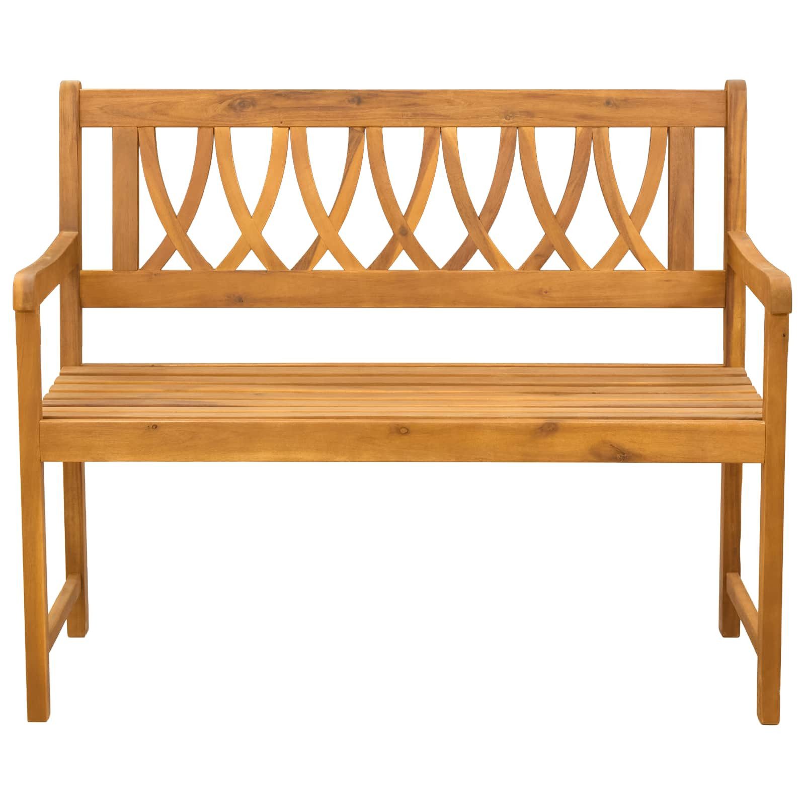 vidaXL Gartenbank Bank Outdoor Natur 110 x 55,5 x 90 cm Massivholz (1-St)