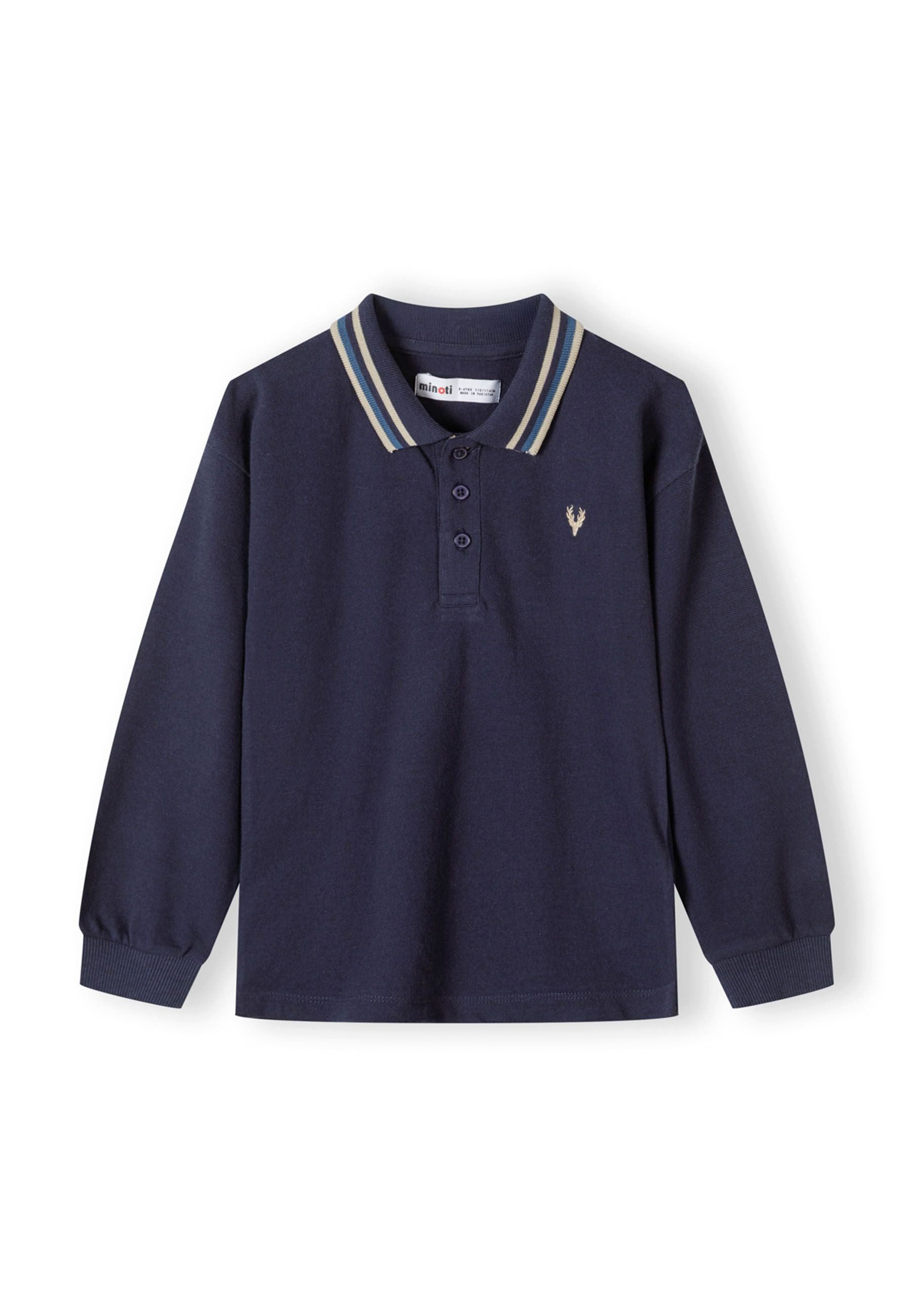 MINOTI Langarm-Poloshirt für Jungen (Packung, 2-tlg) Hirschgeweih-Stickerei – Bild 4 von 5