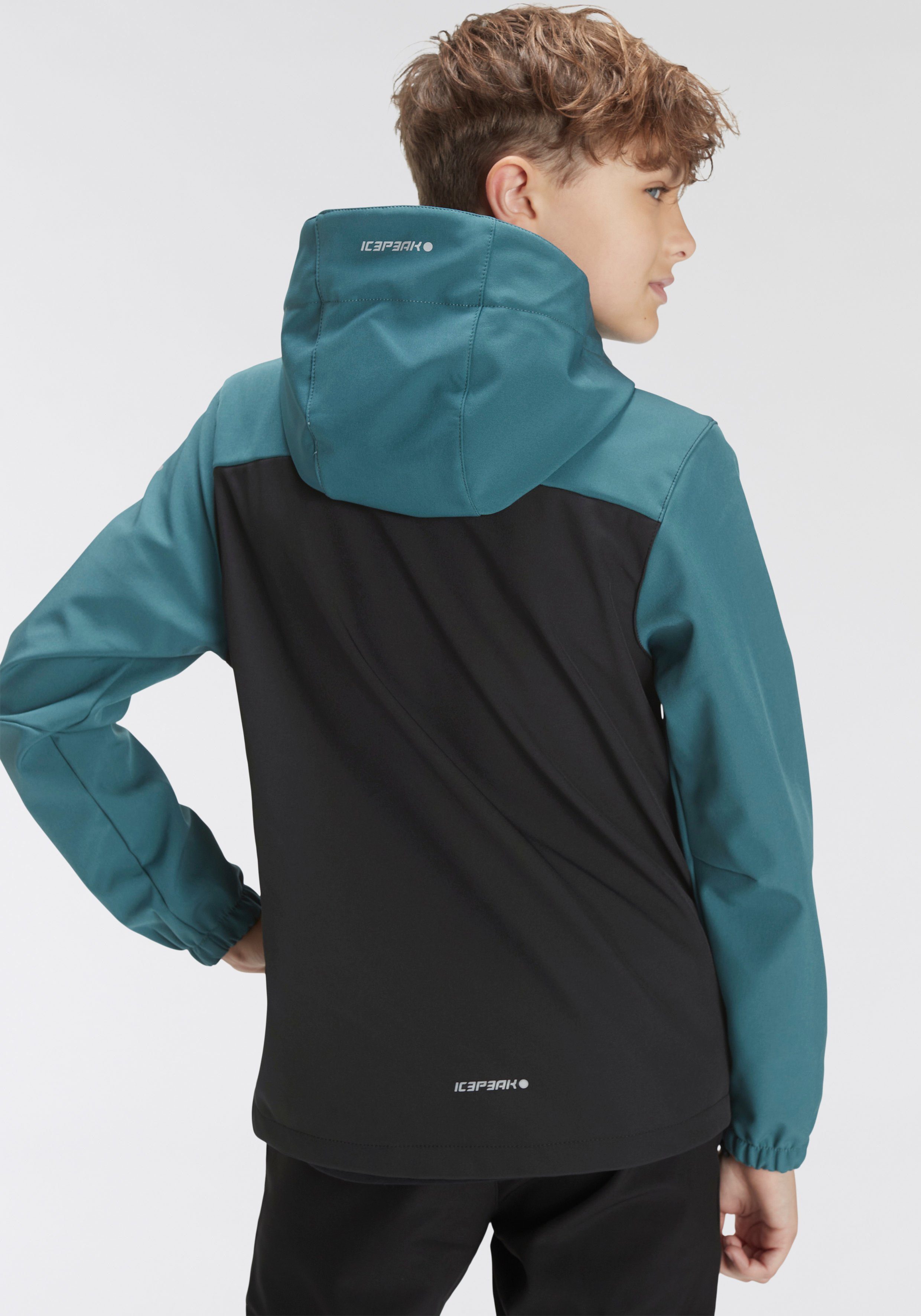 Icepeak Softshelljacke KONAN - für aus und winddichtem Material wasserabweisendem Kinder emerald