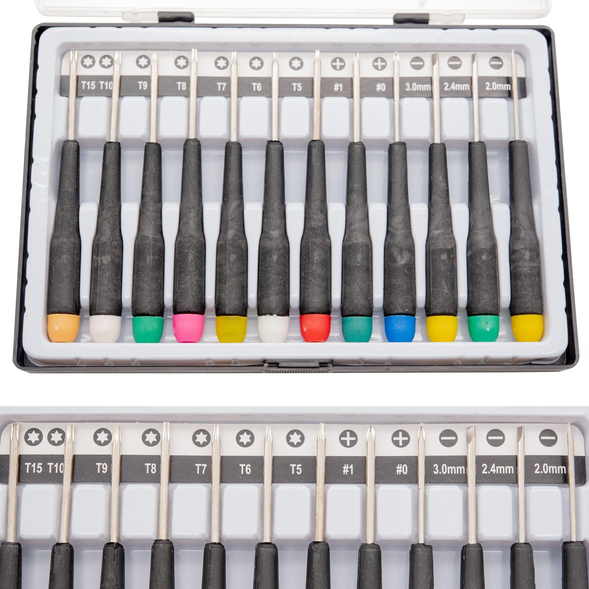 TSB Werk Schraubendreher 12 Präzision Schraubendreher Schraubenzieher, Feinwerkzeug, Torx, Schlitz, Kreuz, Set