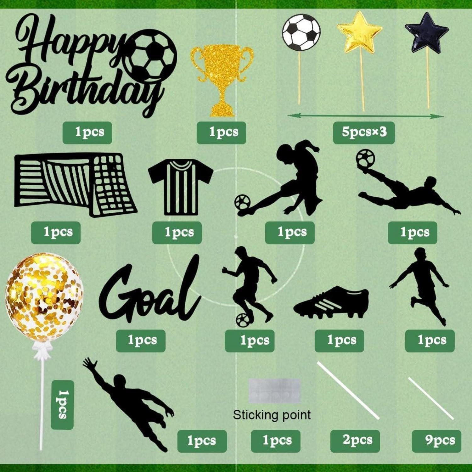 LuxusKollektion Sticker Tortendeko Fußball 28 Stück Kuchentopper Geburtstag Kinder Fußball