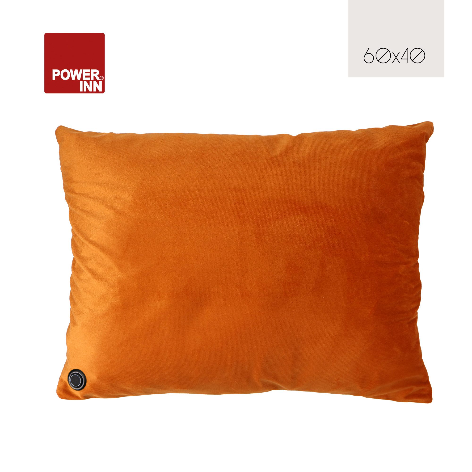 POWER INN Heizkissen Wärmekissen 40 x 60 cm orange, Heizkissen mit Akku