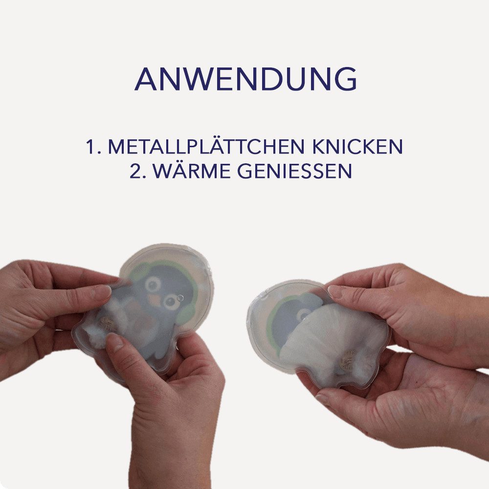 IEA Medical Handwärmer Pinguin Taschenwärmer 4er Set – wiederverwendbar, Klick-System, 4-tlg., Aktivierung per Metallplättchen, ohne Batterien, reaktivierbar
