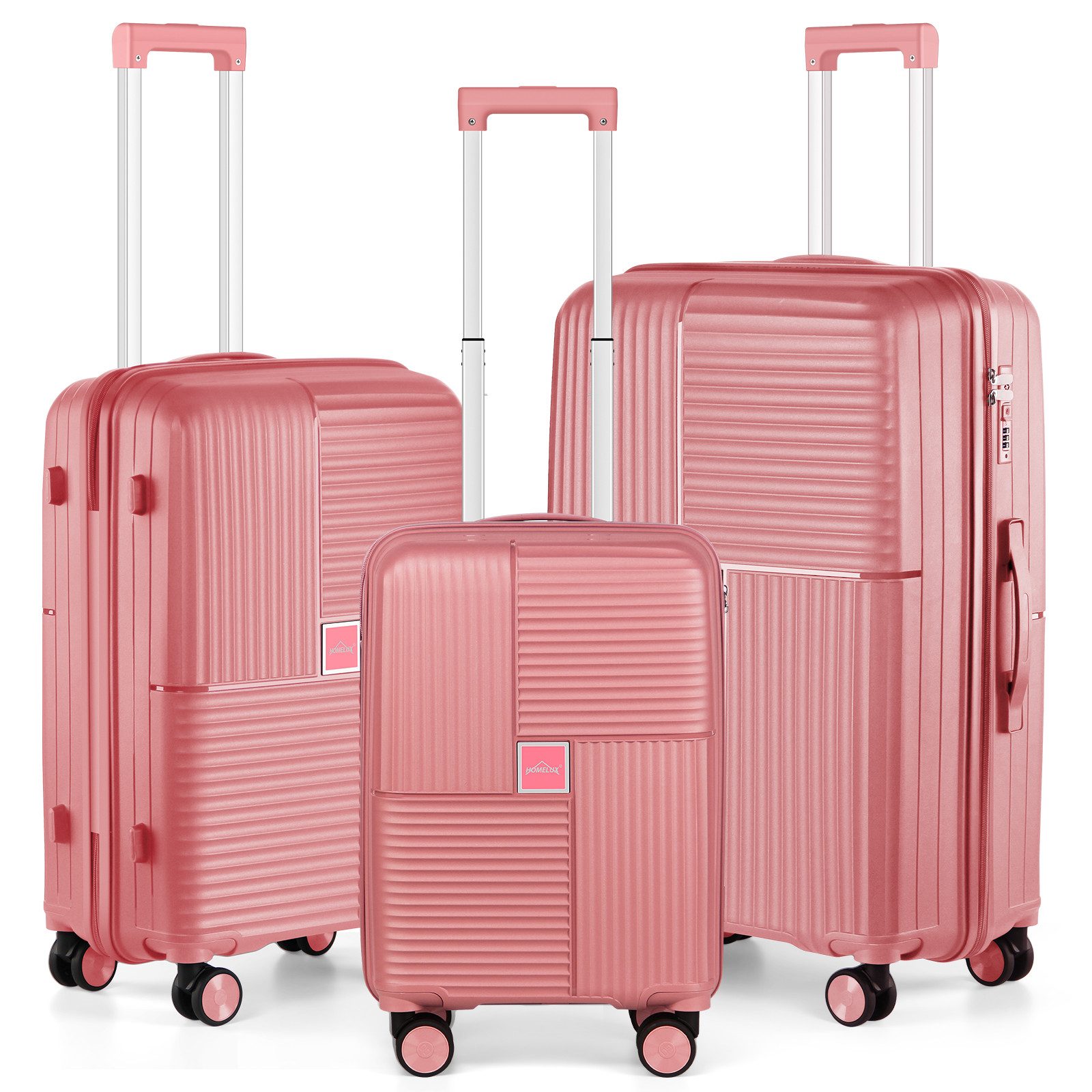 HOMELUX Kofferset Trolleyset Reisekoffer 3er ABS Hartschalen-Koffer, 4 Rollen, (set, 3), Rollkoffer Trolley Hartschalen koffer Set - M-L-XL