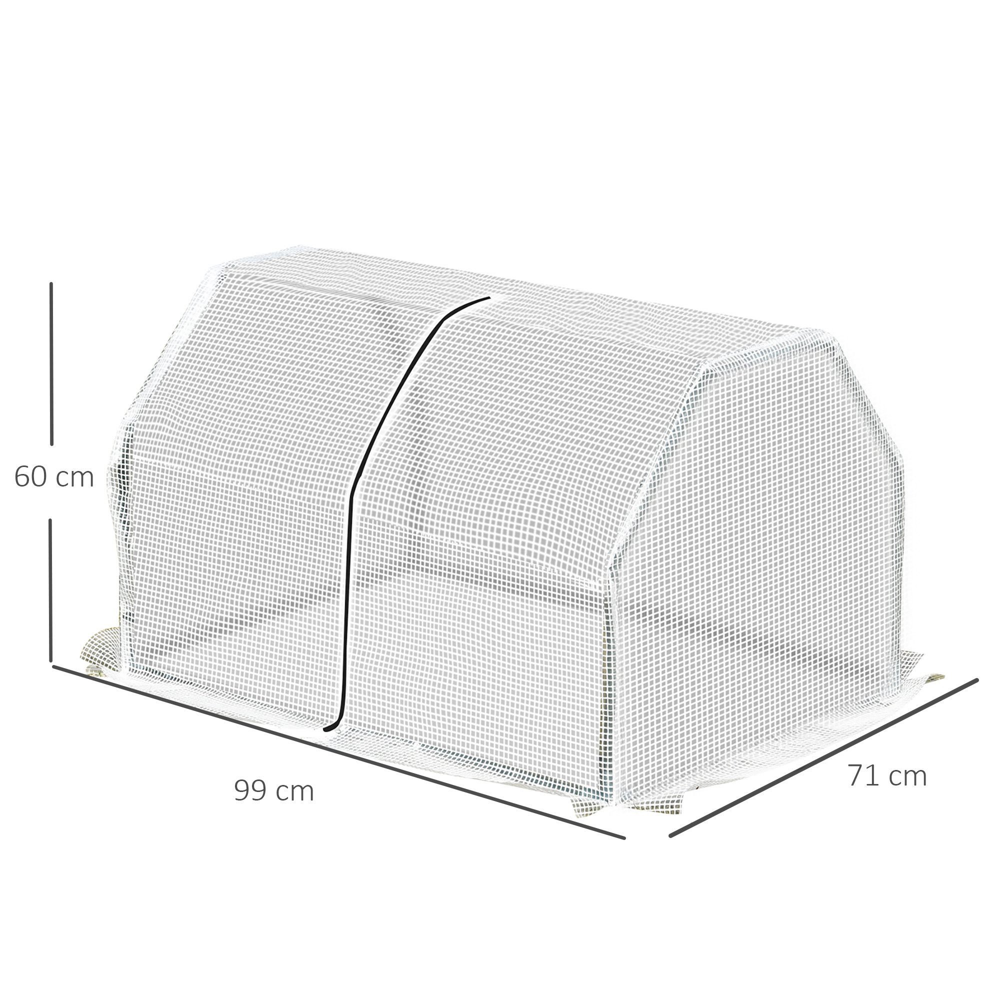 Outsunny Mini Gewächshaus Foliengewächshaus UV-beständig 99 x 71 x 60 cm für Tomaten und Pflanzen im Garten Aosom.de – Bild 3 von 5