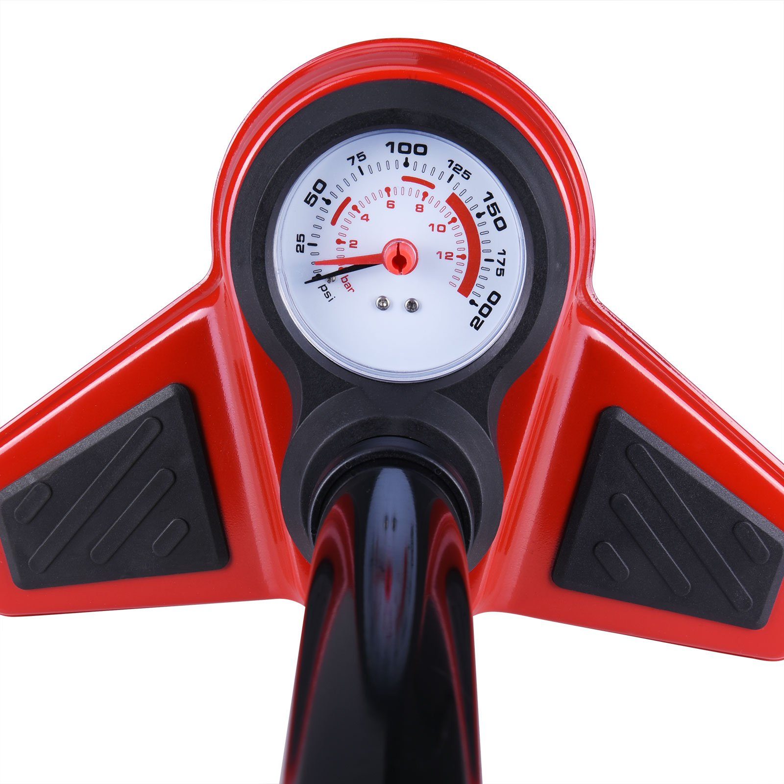 monzana Standpumpe, Fahrradpumpe Luftpumpe Standluftpumpe inkl 3 Zusatzadapter 100 cm