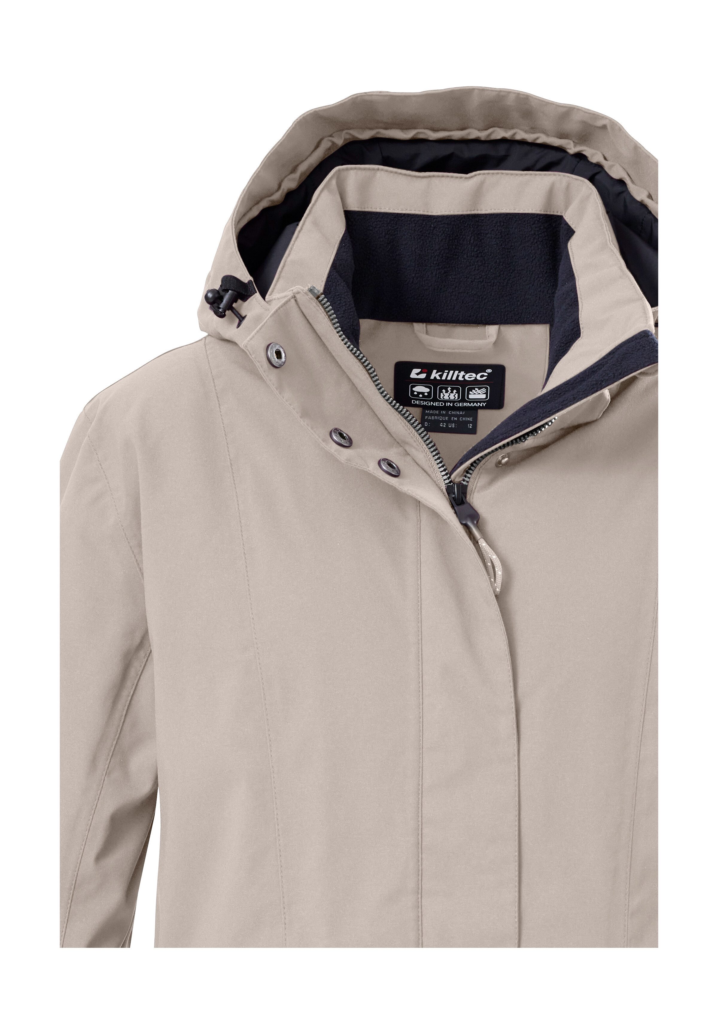 Killtec Funktionsjacke Damen Jacke Wasserdichte, atmungsaktive Damenjacke mit abnehmbarer Kapuze