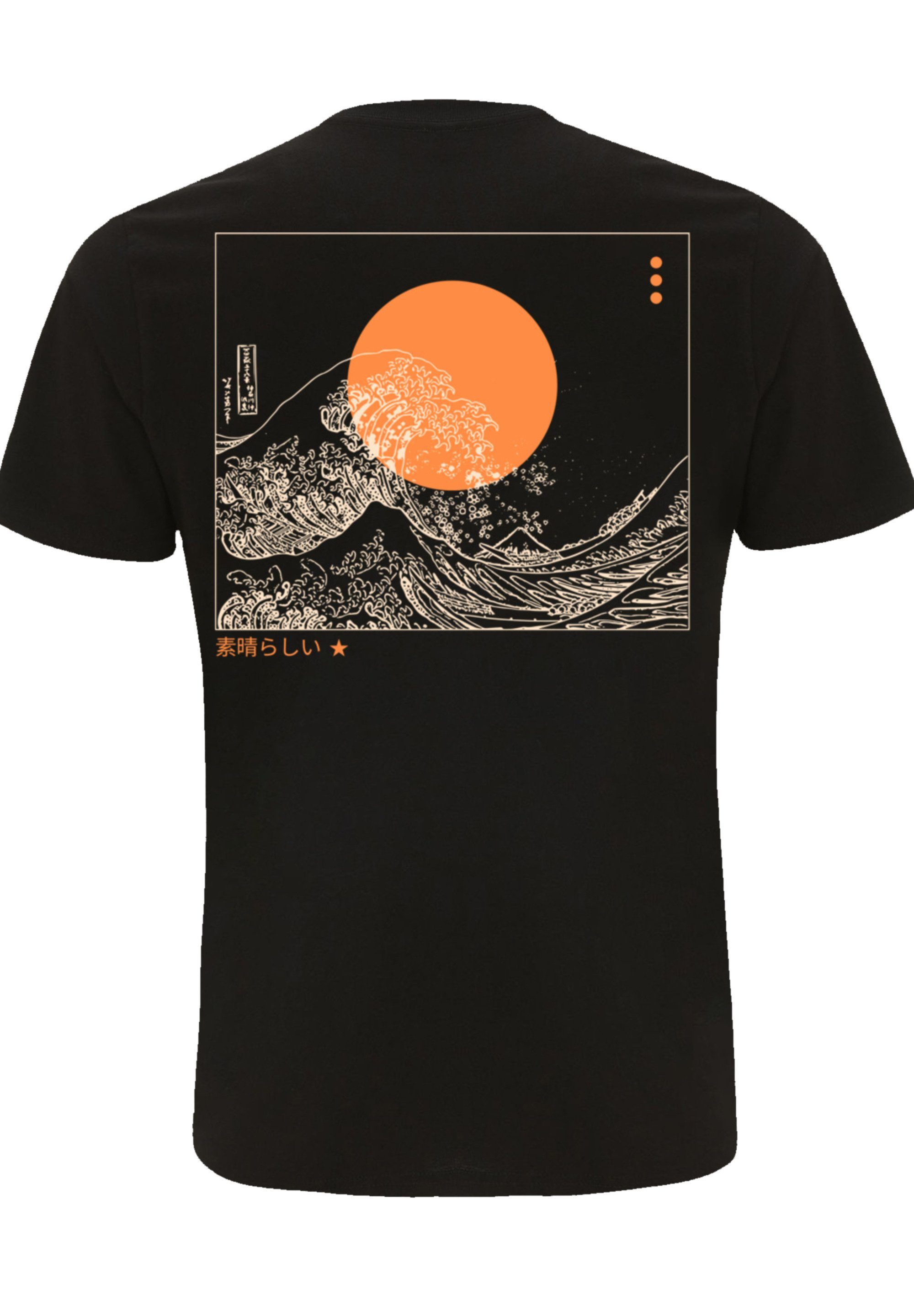 Welle T-Shirt und Wave Arbeitsbedingungen F4NT4STIC Japan Hergestellt fairen Print, Kanagawa
