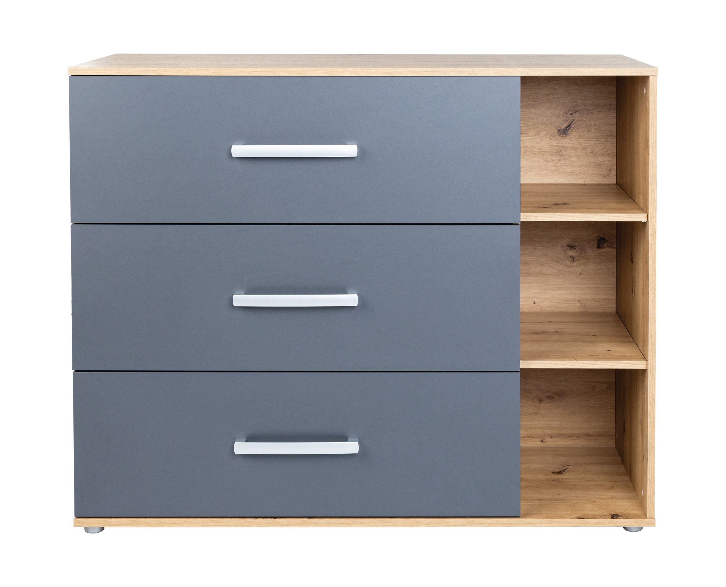 arthur berndt changing chest of drawers wrap dresser »Alessio«, anthracite with oak Artisan decor, Made in Germany