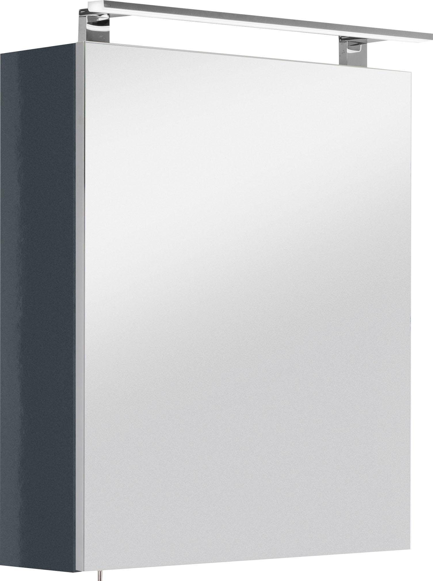 OPTIFIT Spiegelschrank Mino Breite 60 cm Seidenglanz anthrazit | Seidenglanz anthrazit