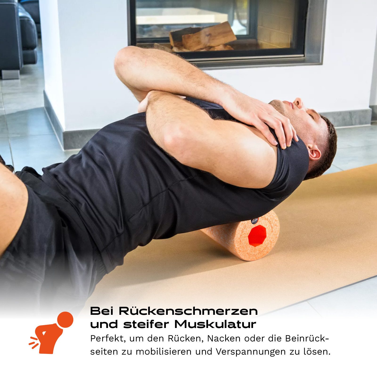RYZR Faszienrolle RYZR Roll - 30x15 cm, zur Linderung von Muskelverspannungen, in drei Härtestufen erhältlich, hochwertiger EPP-Schaumstoff