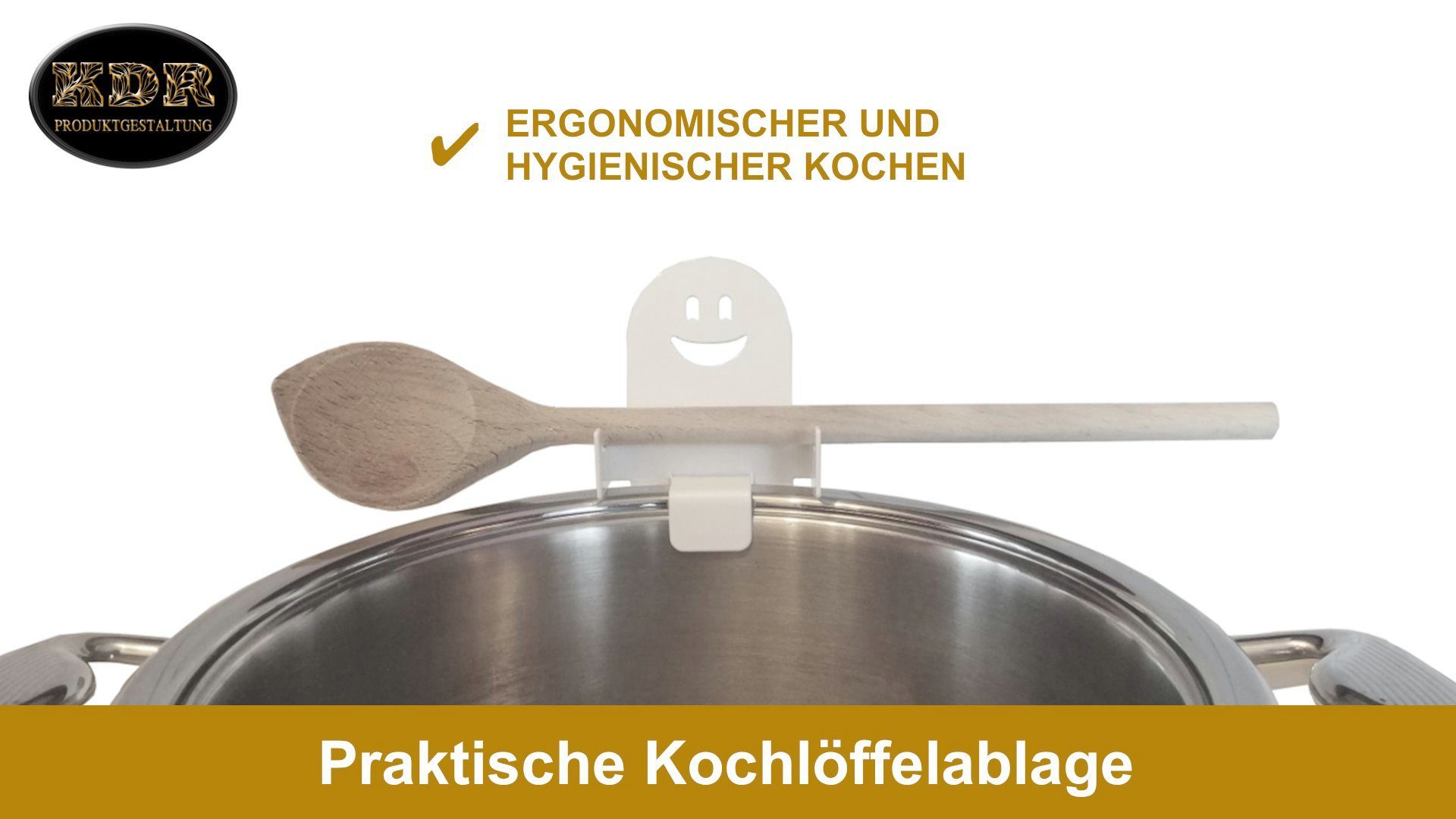 KDR Ablage Produktgestaltung Topfdeckelhalter Überkochschutz Kochlöffel Halter Kochtopf Kochgeschirr, (1-tlg)