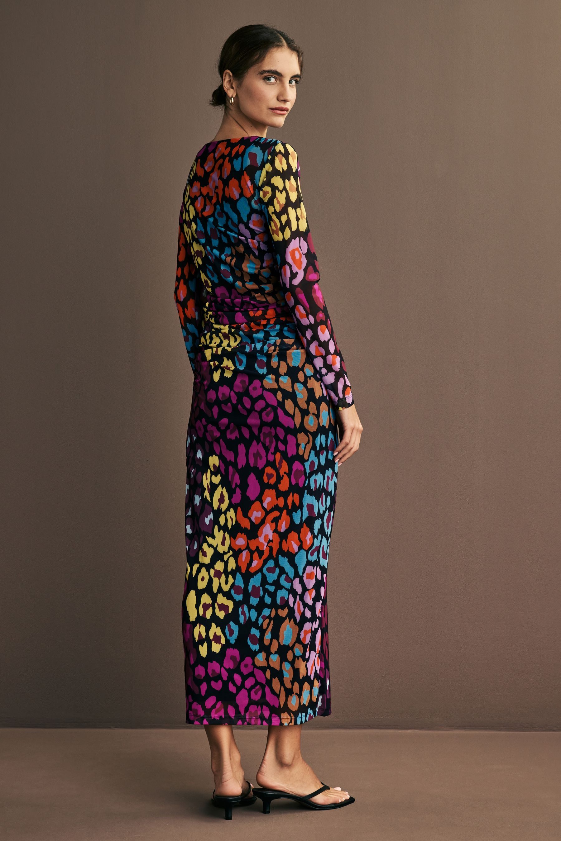 Next Maxikleid Mesh-Maxikleid mit langen Ärmeln günstig online kaufen